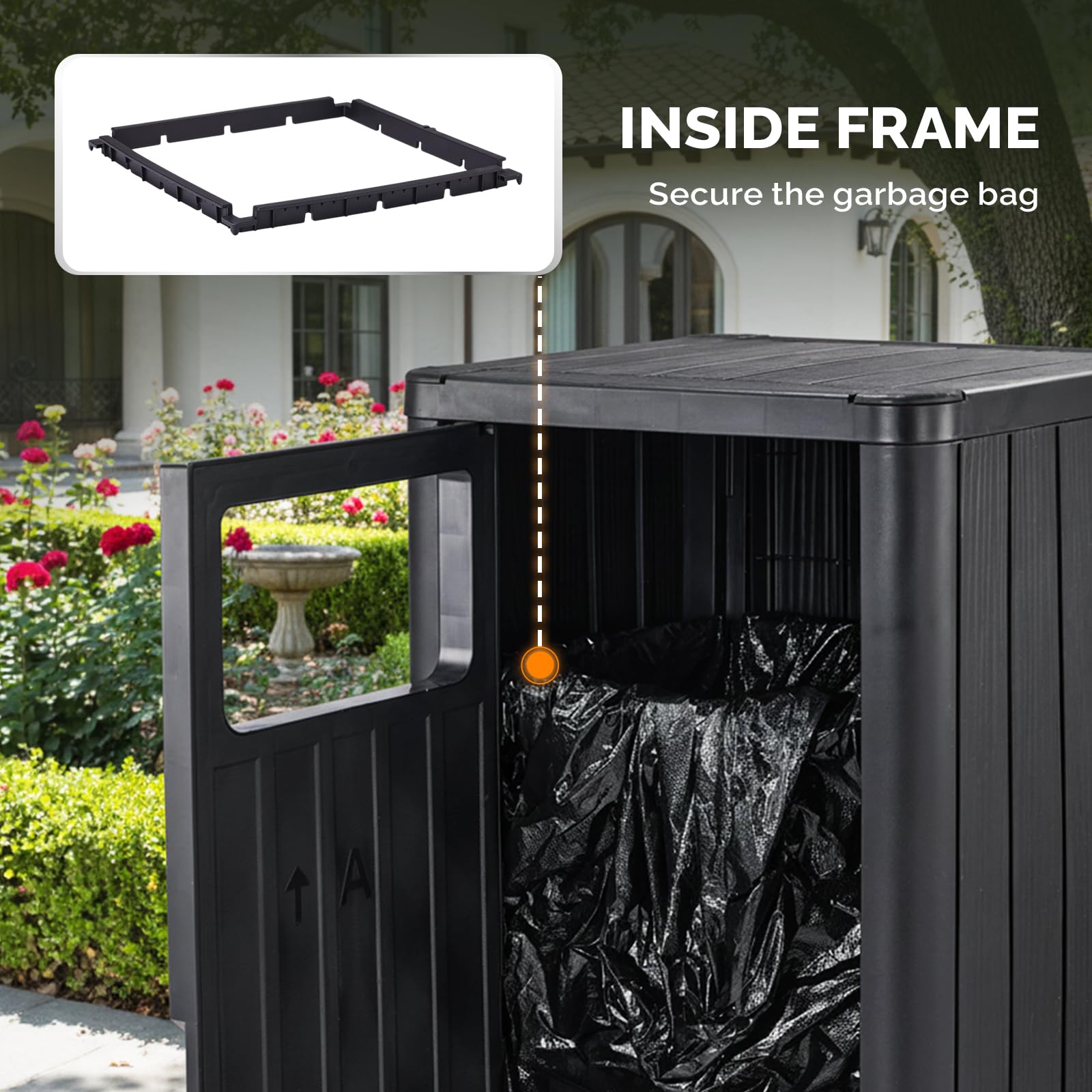 Wicker Patio Trash Can