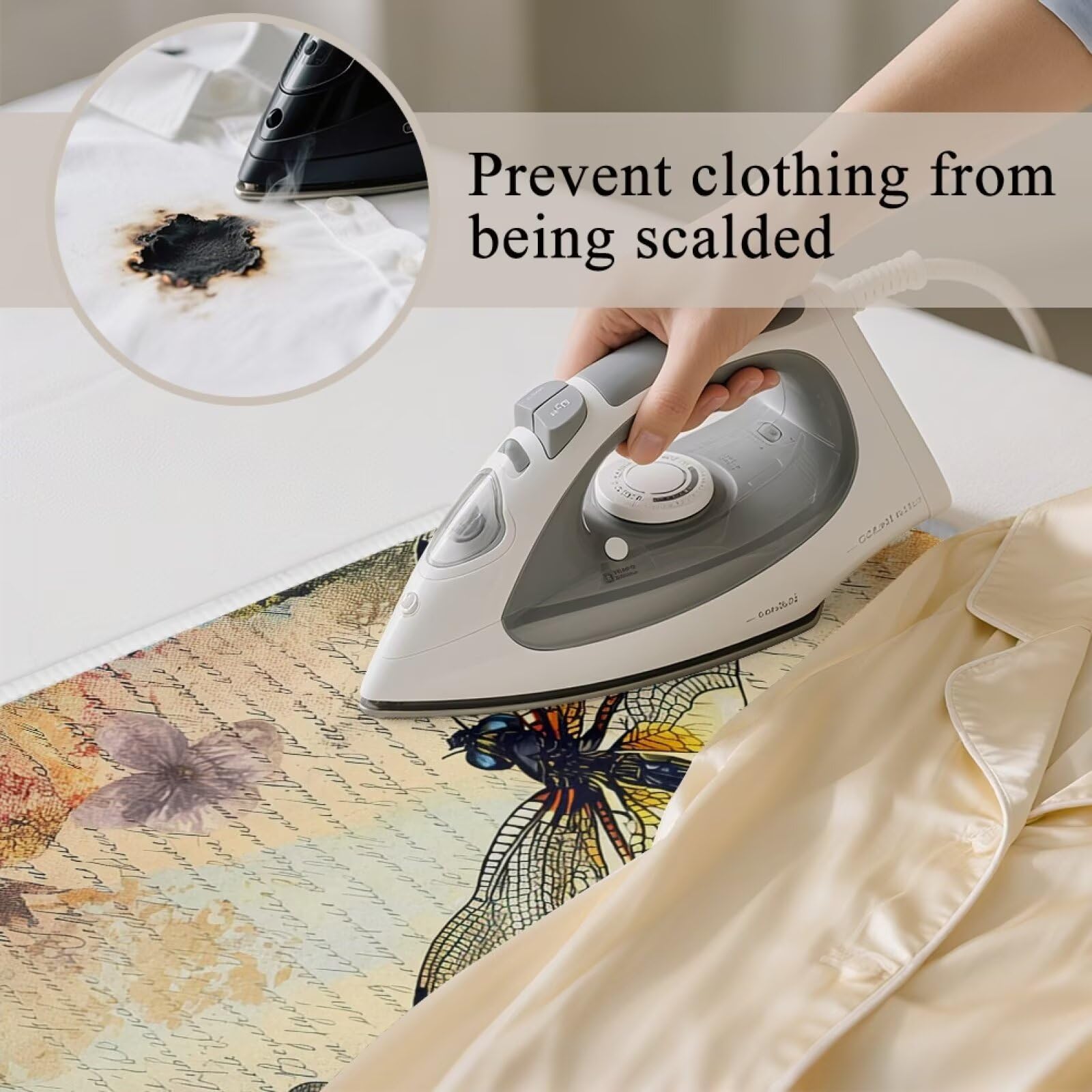 Vintage Ironing Pad Dragonfly Ironing Blanket Thick Travel Iron Pad Heat Resistant Ironing Board Cover for Table Top