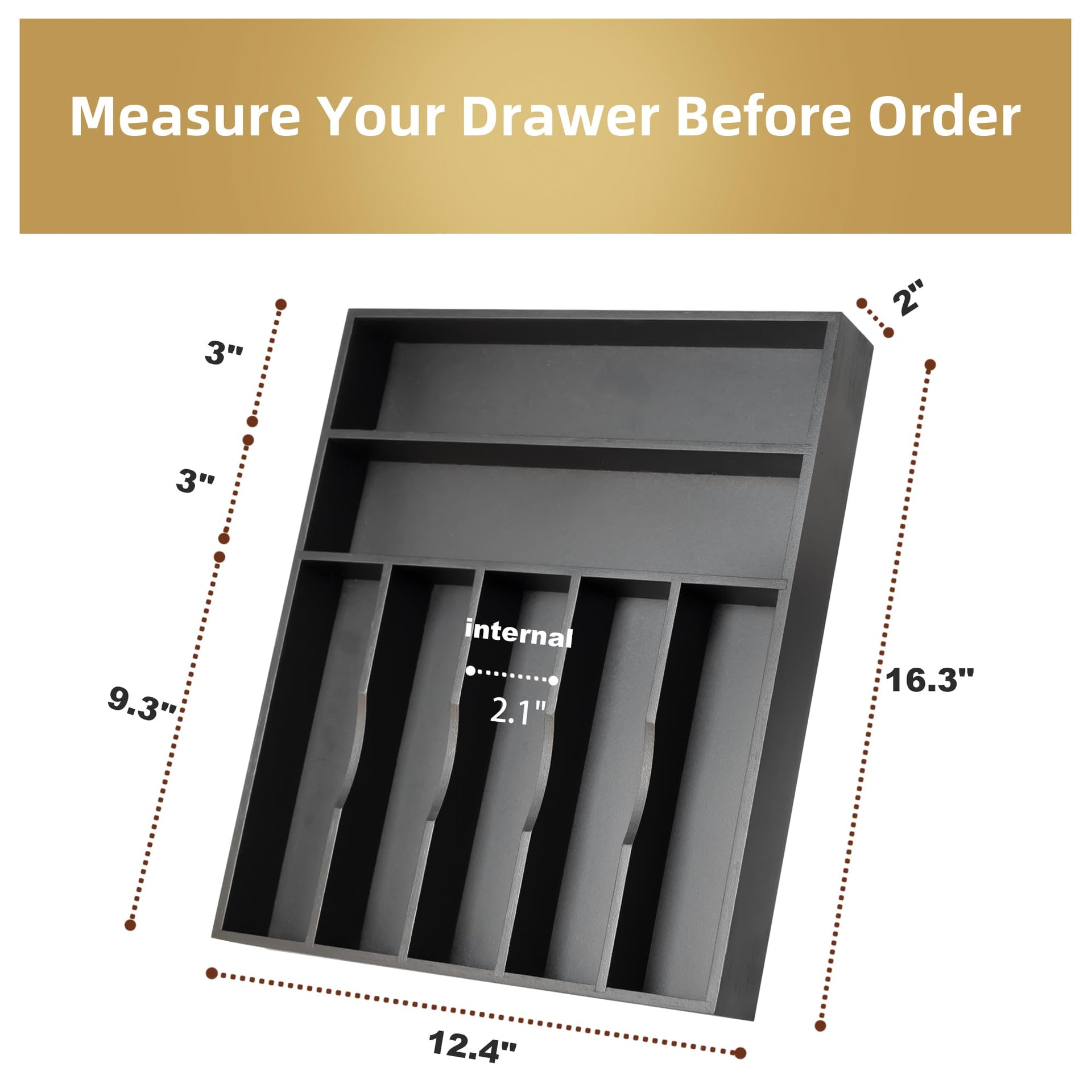 Silverware Organizer Bamboo Kitchen Drawer Organizer Utensil Organizer Silverware Holder Cutlery Organizer in drawer Flatware Organizer Tray