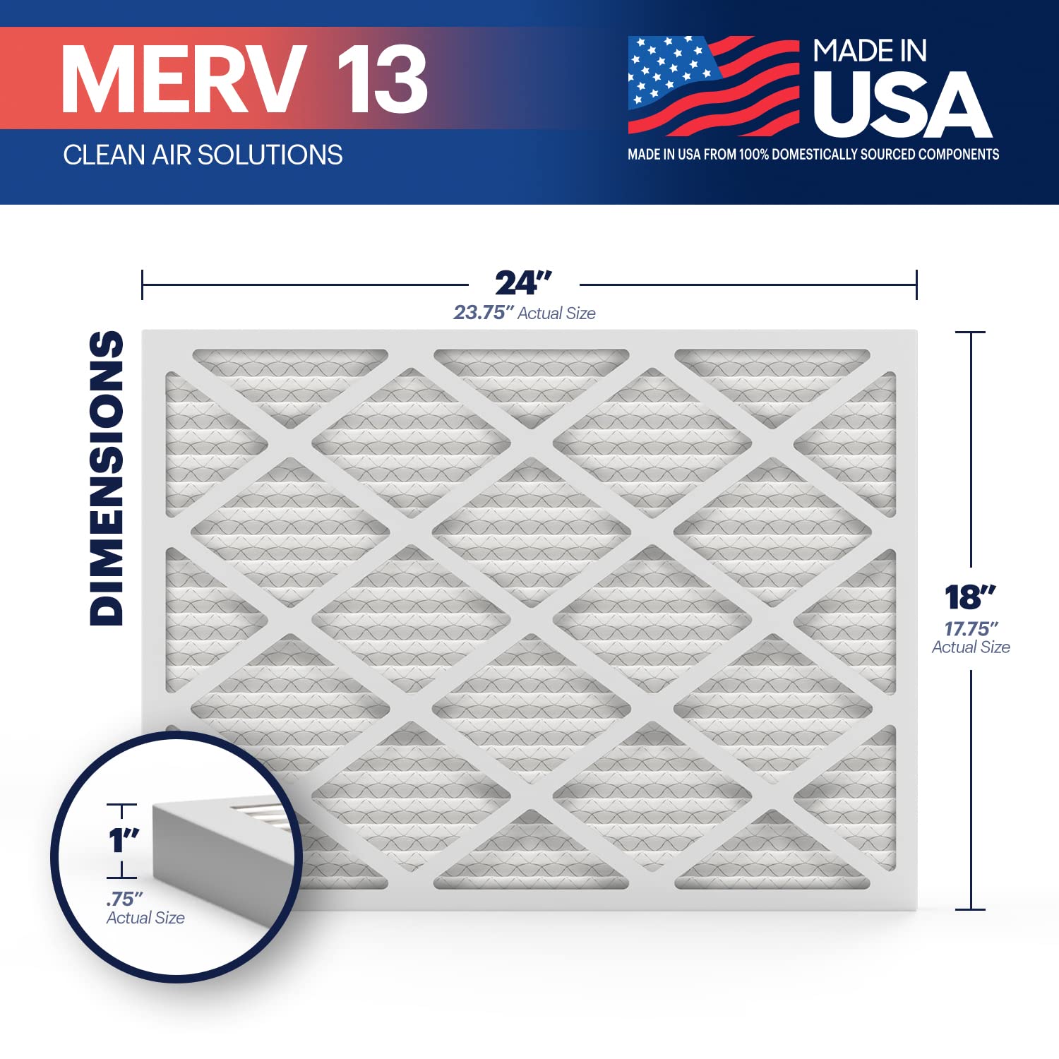 TruFilter 18x24x1 Air Filter MERV 13 (4 Count)