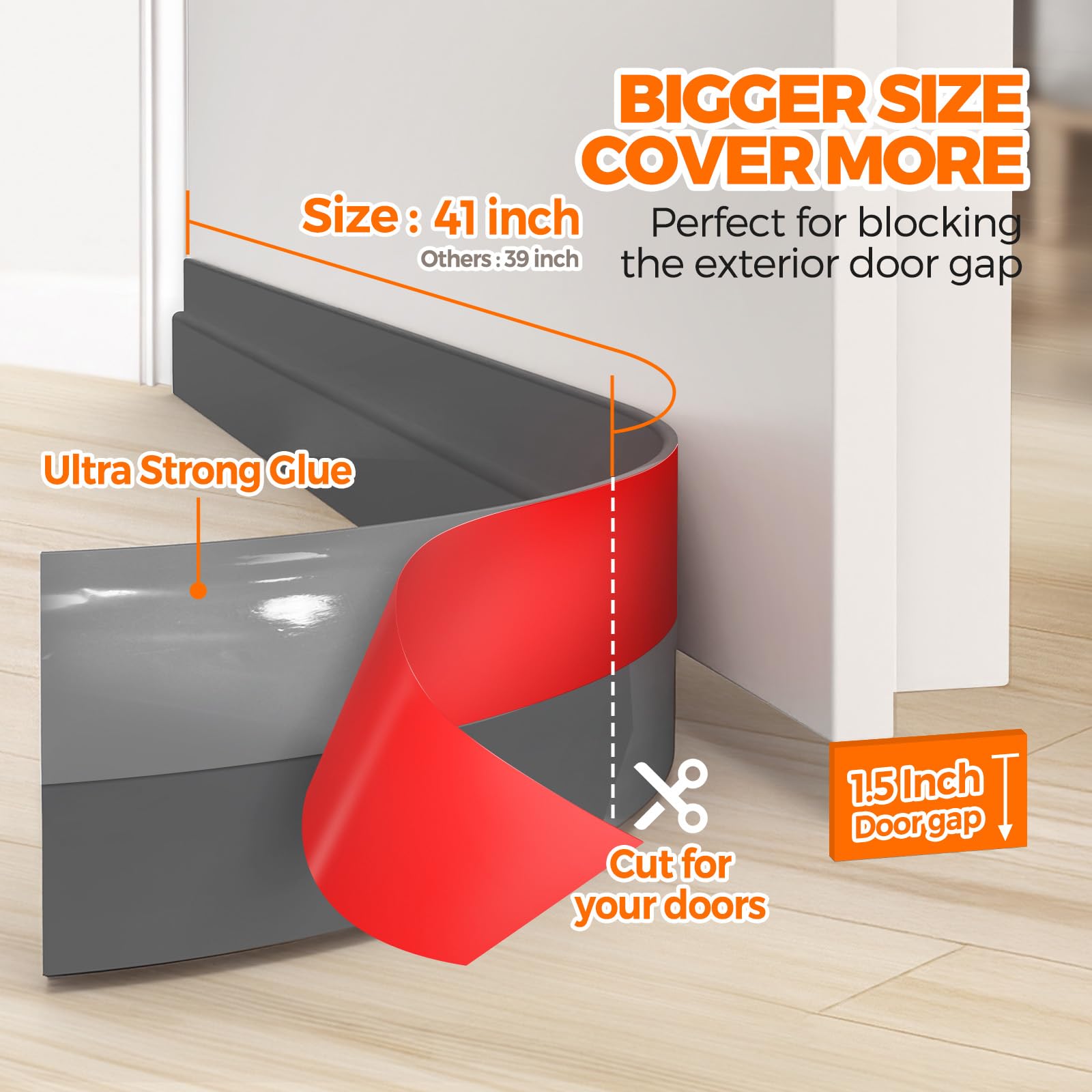 Weather Stripping 41 inch Under Door Draft Blocker Door Seal (3.41 Foot)