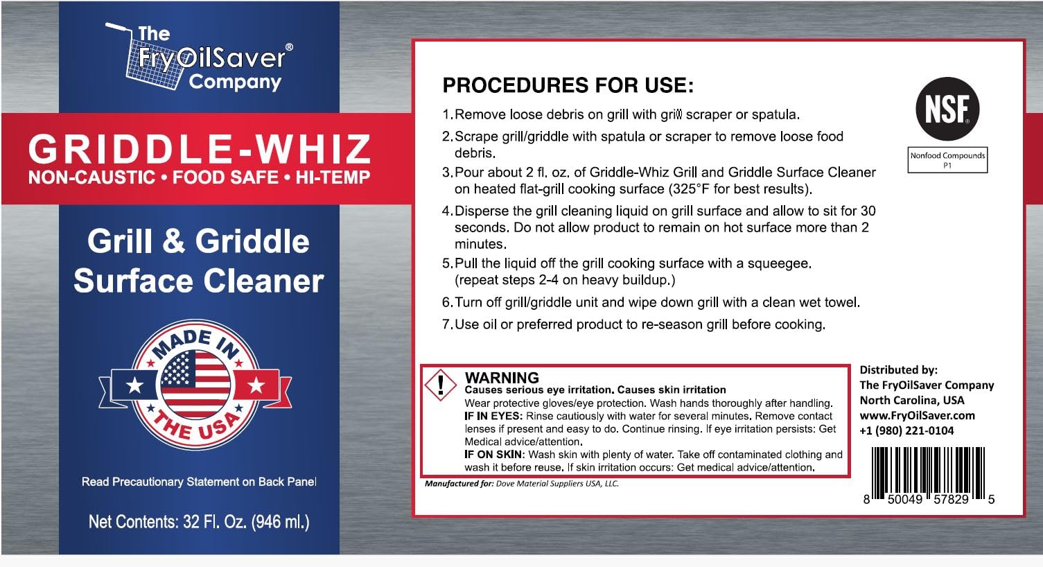 Griddle Whiz Flat Top Grill Cleaning Kit (128 Fl Oz)