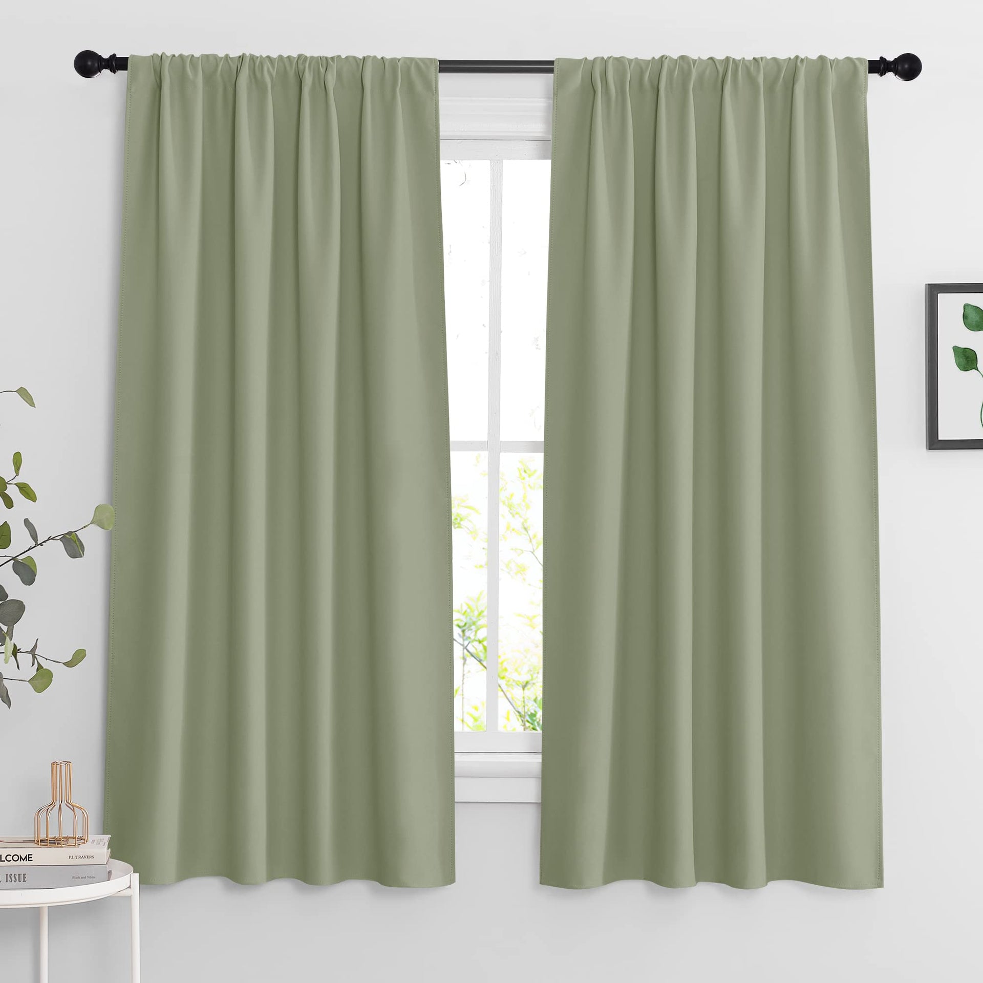 Blackout Curtains for Bedroom Living Room Nursery 63 inches Long