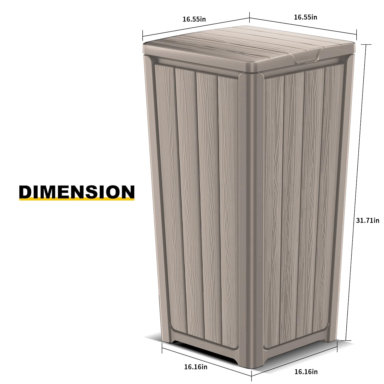 38 Gallon Outdoor Trash Can with Lid
