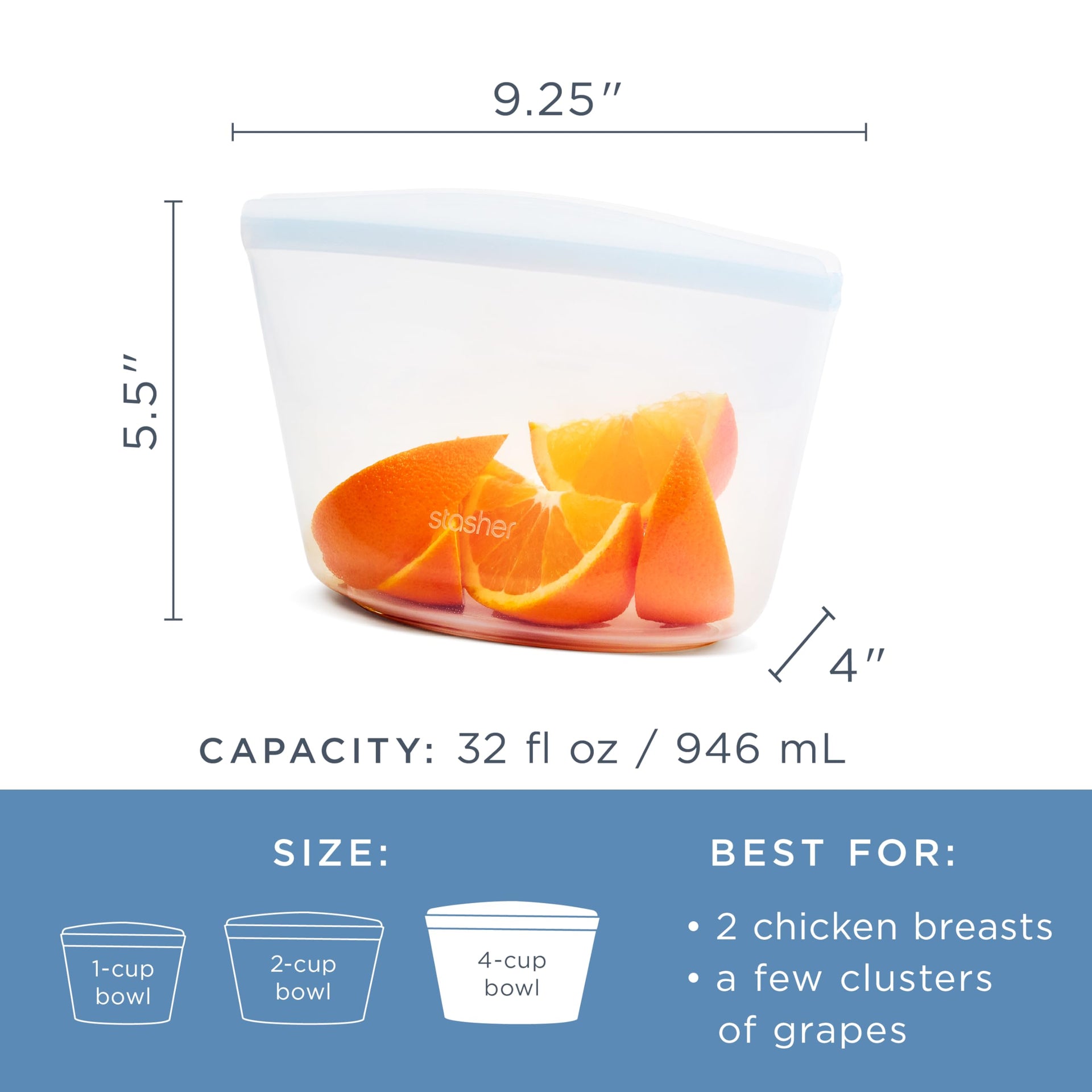 Premium Reusable Silicone Food Storage Bowl