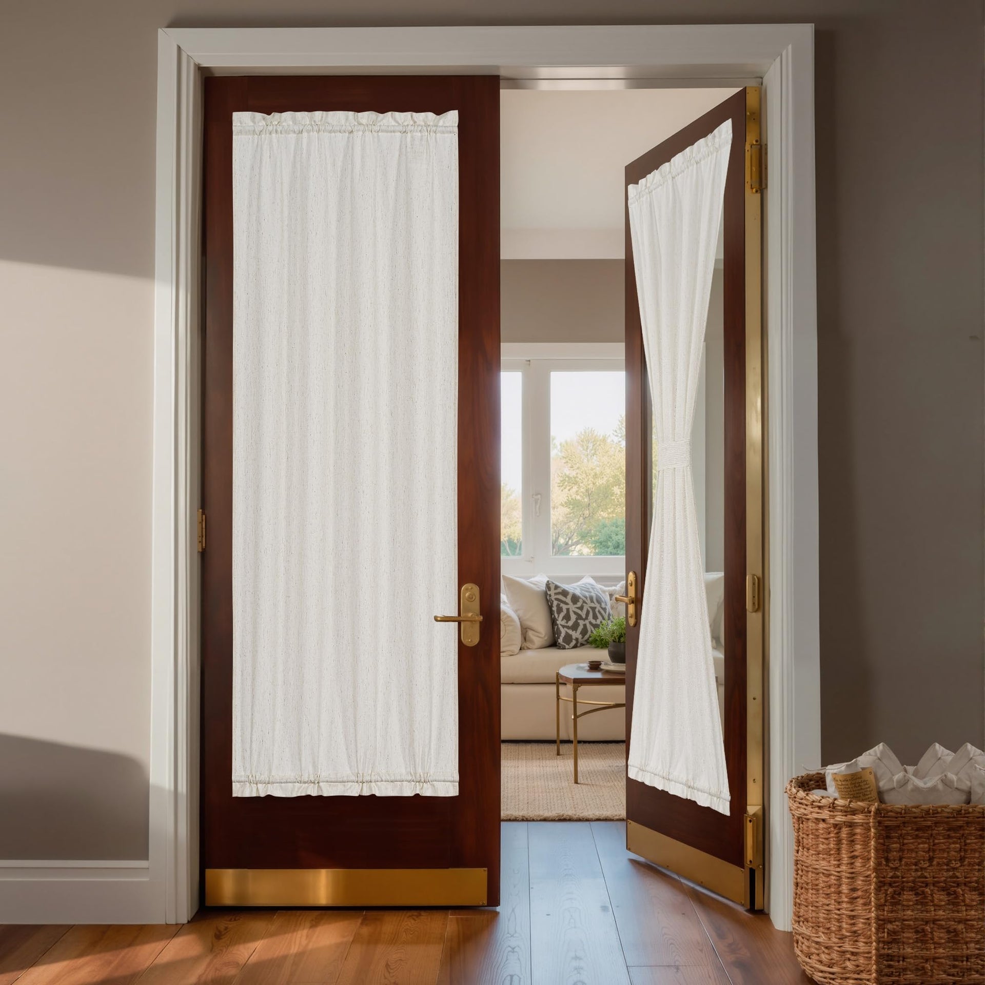 Linen Door Curtains for Boho Farmhouse Sliding Patio Door