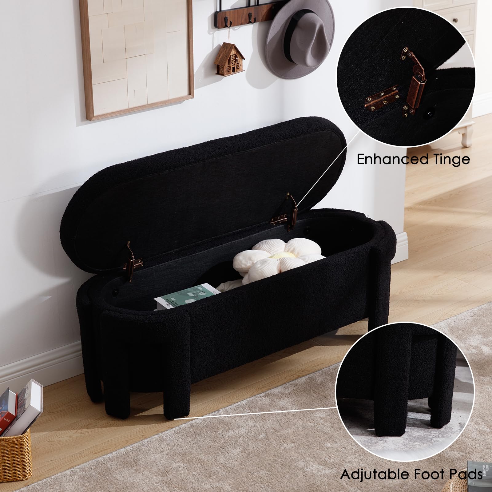50" Ottoman Storage Bench