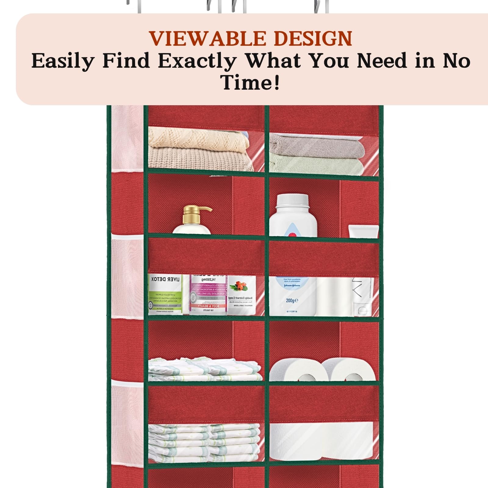 Over The Door Organizer 5 Tiers Extra Large Behind Door Storage of 10