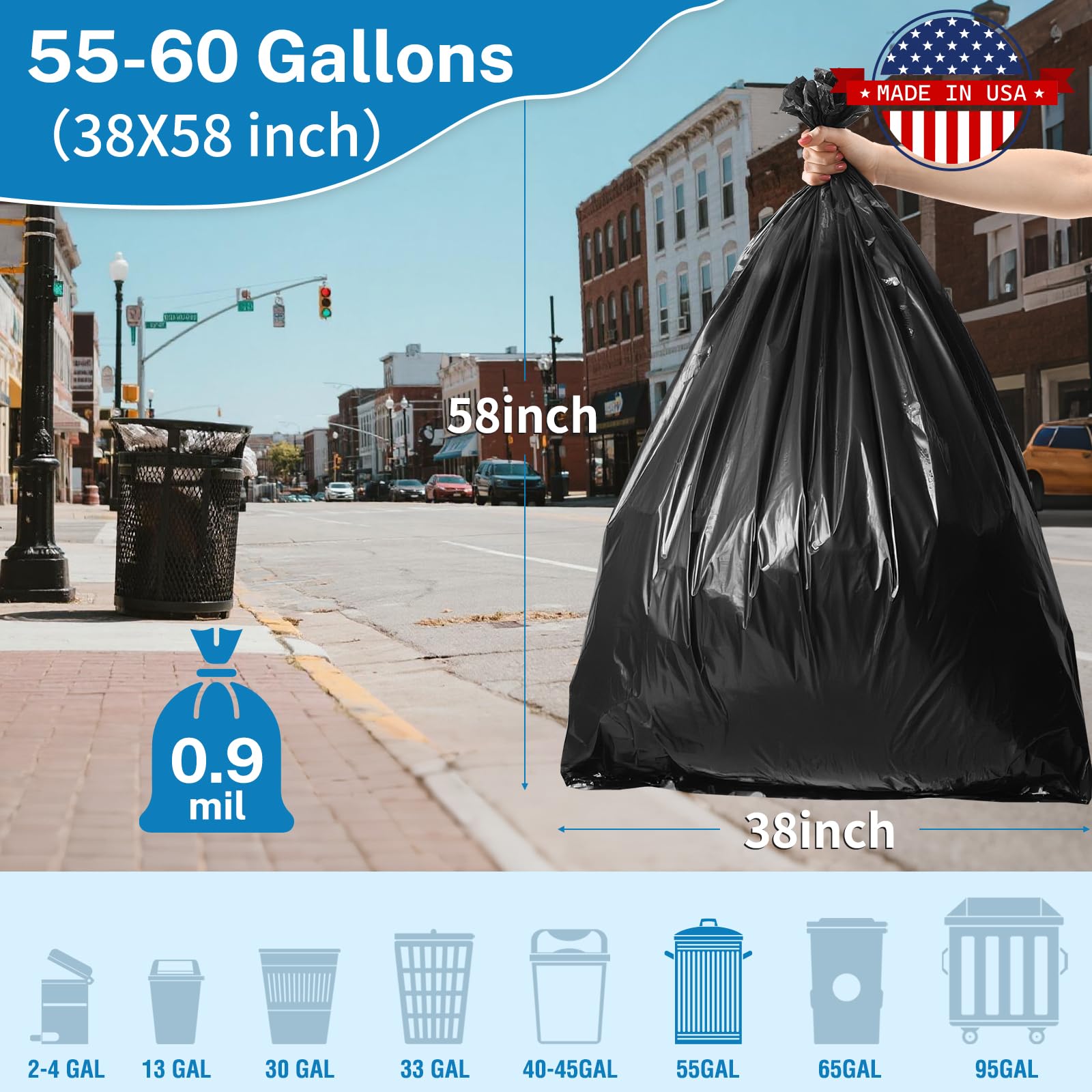 55 60 Gallon Trash Bags (100 Count)