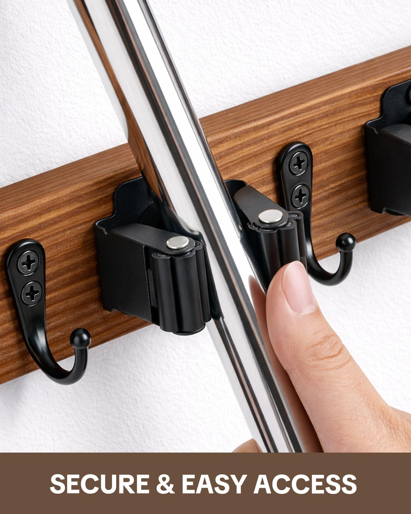 2 Pack Broom Holder Wall Mount (2 Count)