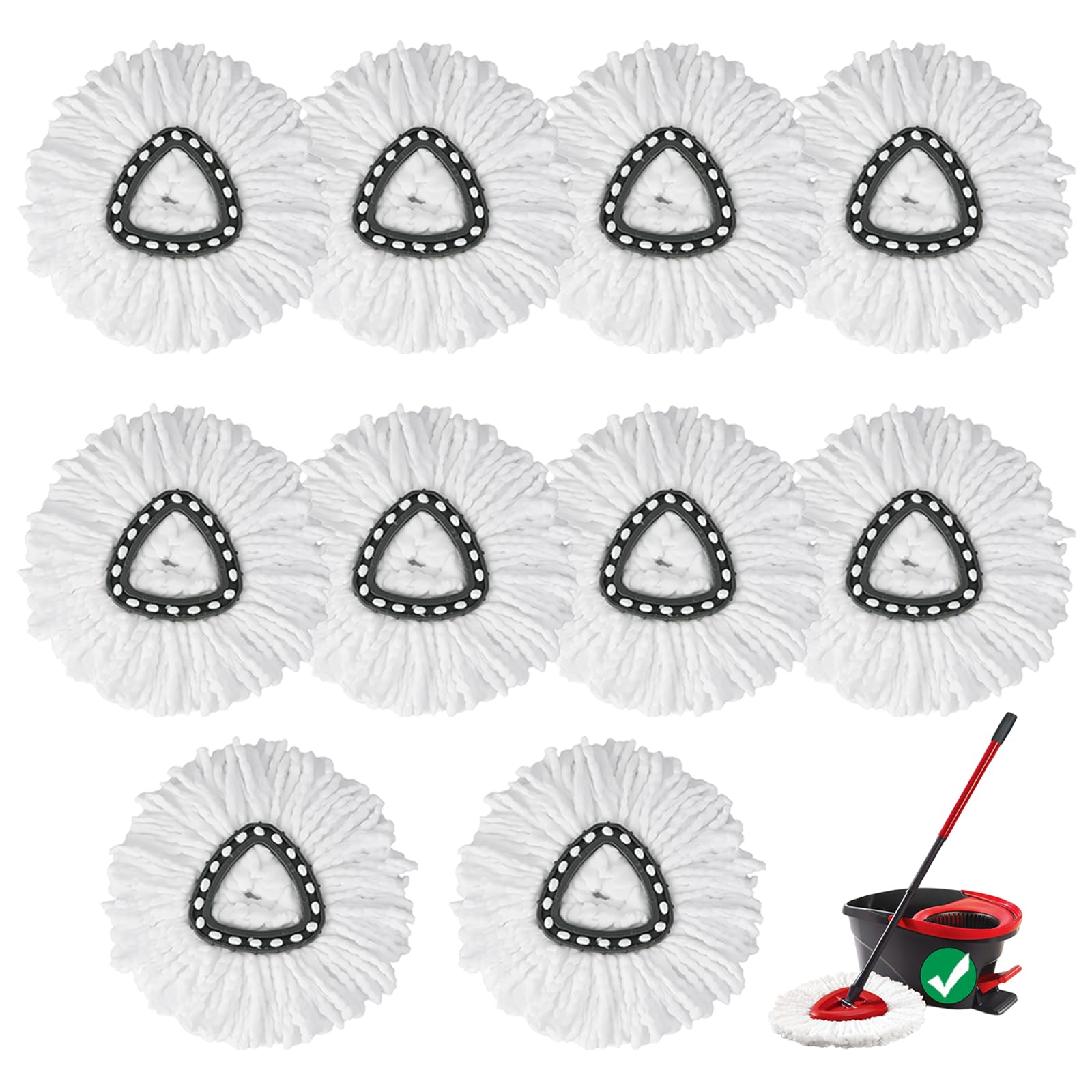10 Pack Spin Mop Replacement Heads - ModHome Supplies