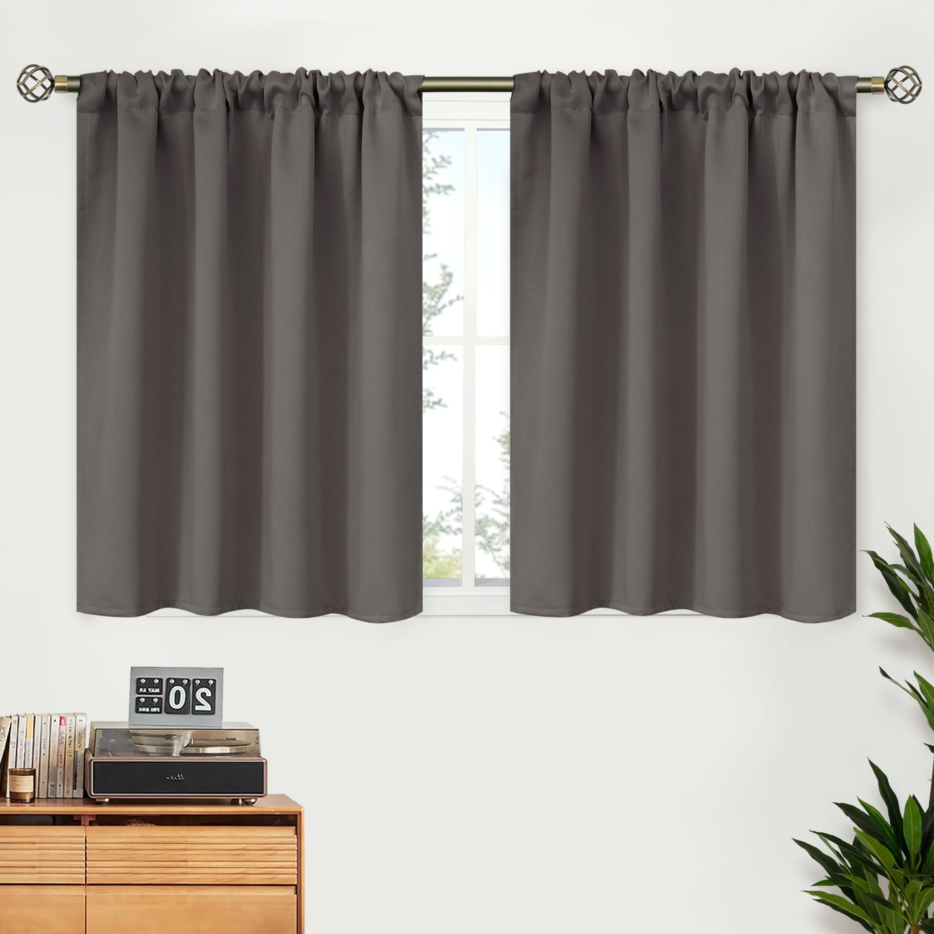 Short Blackout Curtains 36 Inch Length (2 Count)
