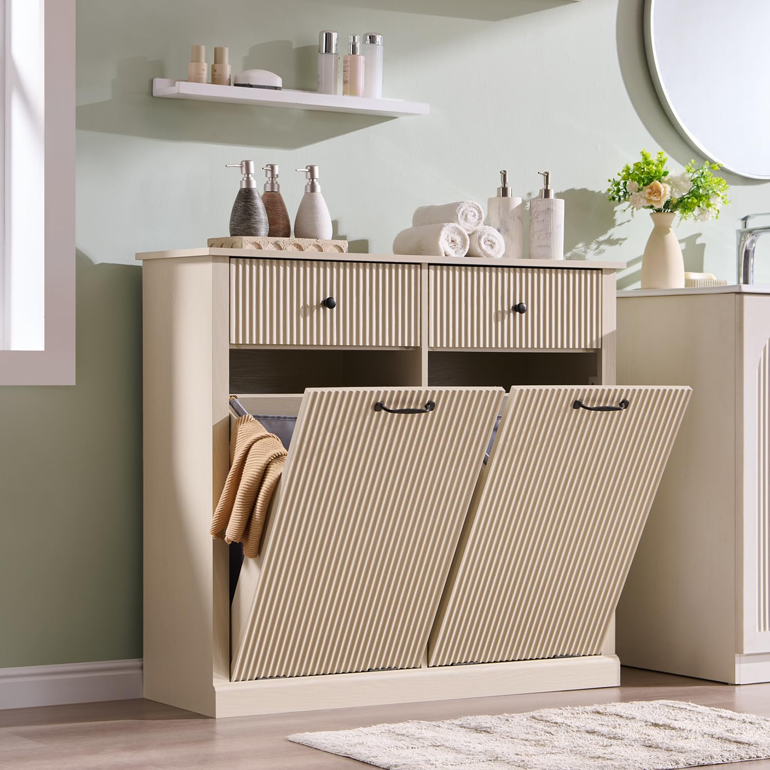 Double Tilt Out Trash Cabinet