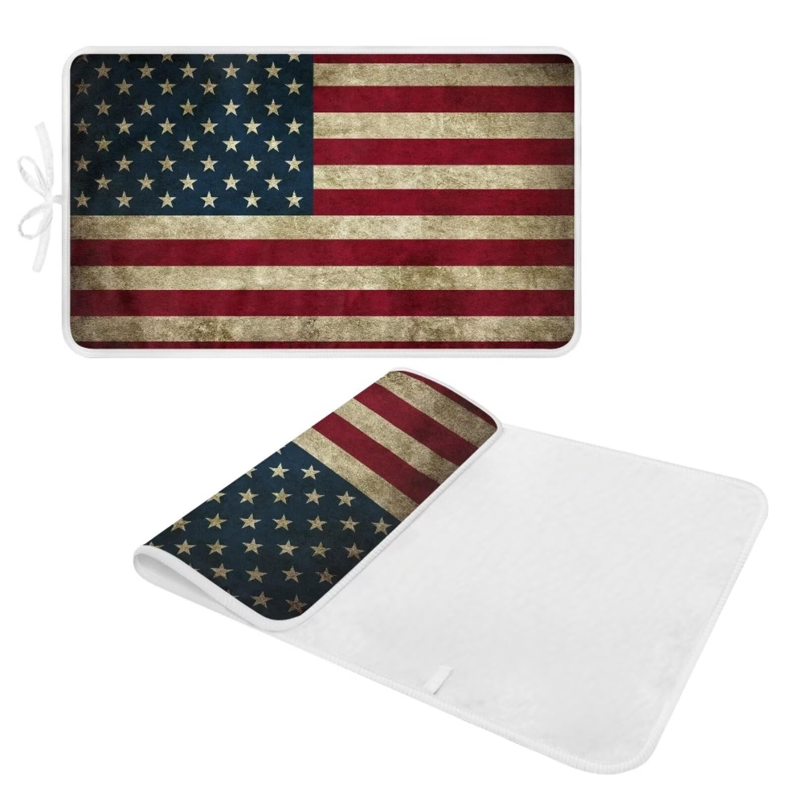 American Flag Ironing Mat Thickened Ironing Blanket Portable Heat Resistant Ironing Pad for Washer