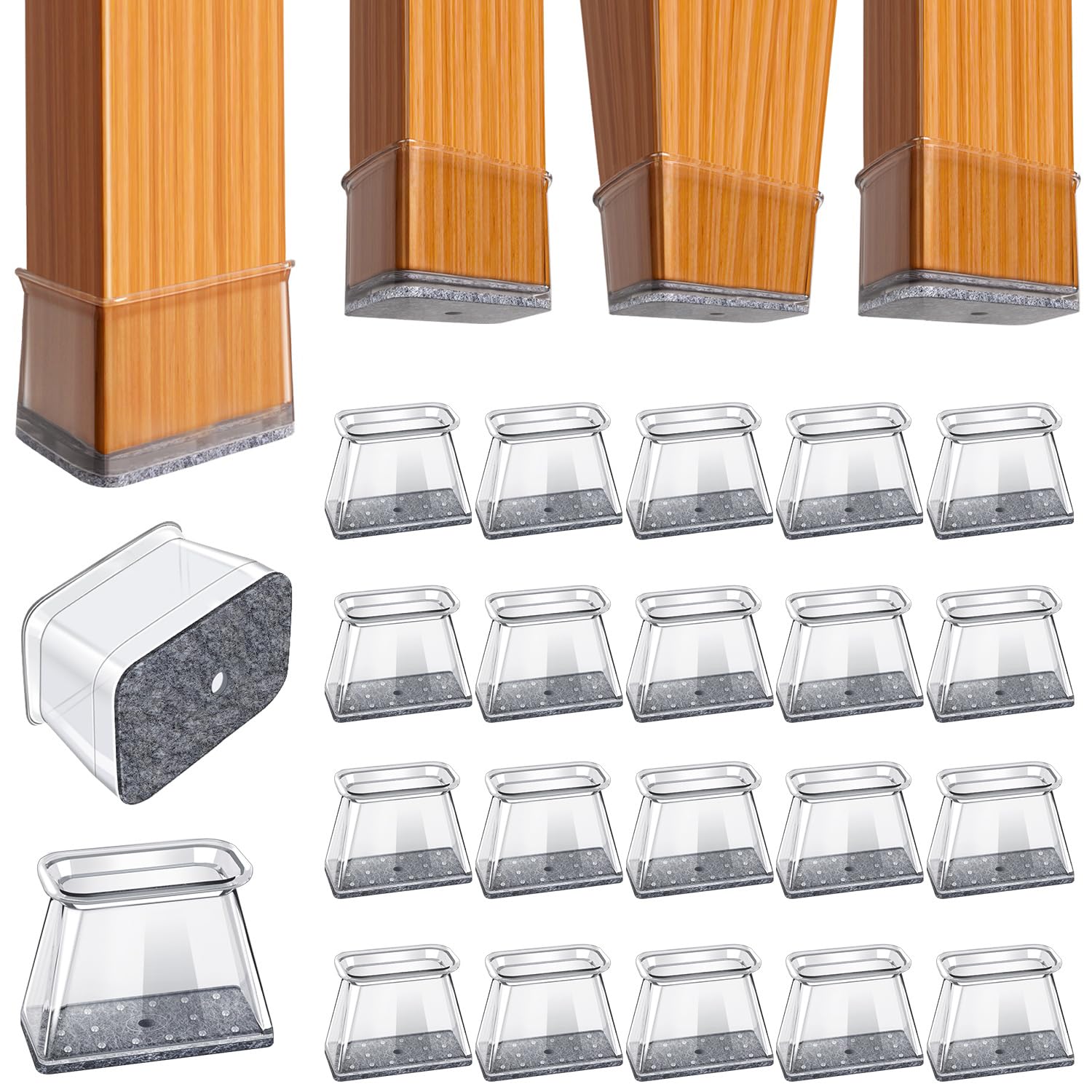 Chair Leg Floor Protectors for Hardwood Floors Anti (40 Count)