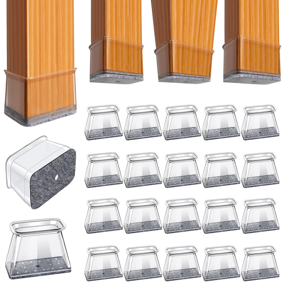 Chair Leg Floor Protectors for Hardwood Floors Anti (20 Count)
