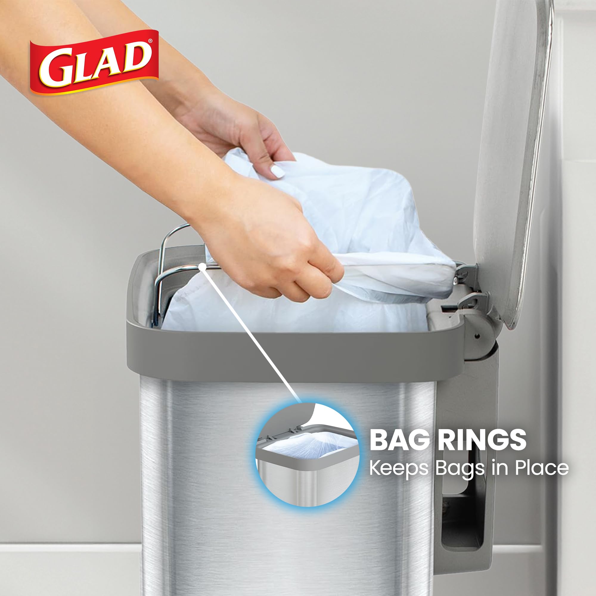 Stainless Steel Trash Can with Clorox Odor Protection
