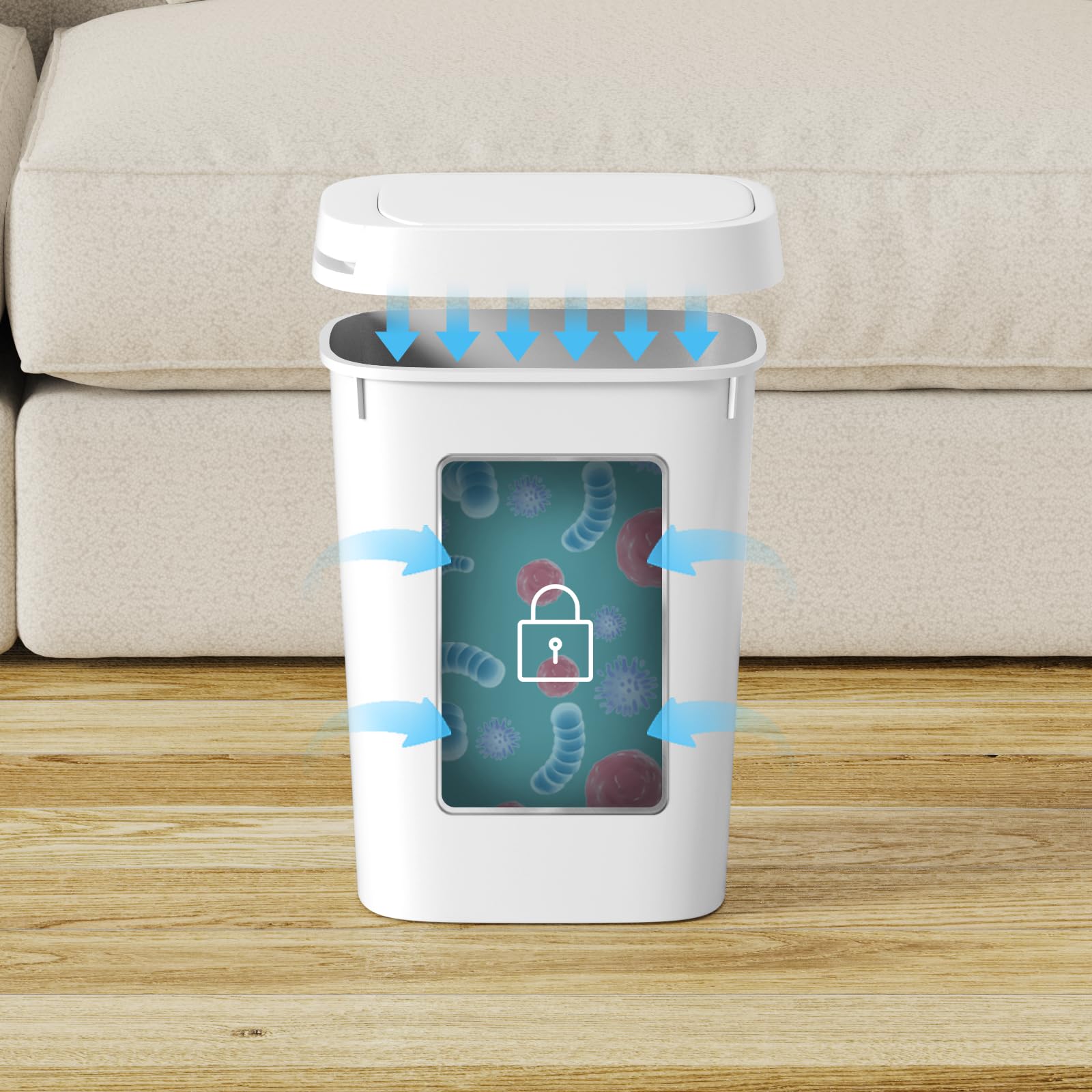 3 Pack Bathroom Small Trash Can with Lid (3 Count)