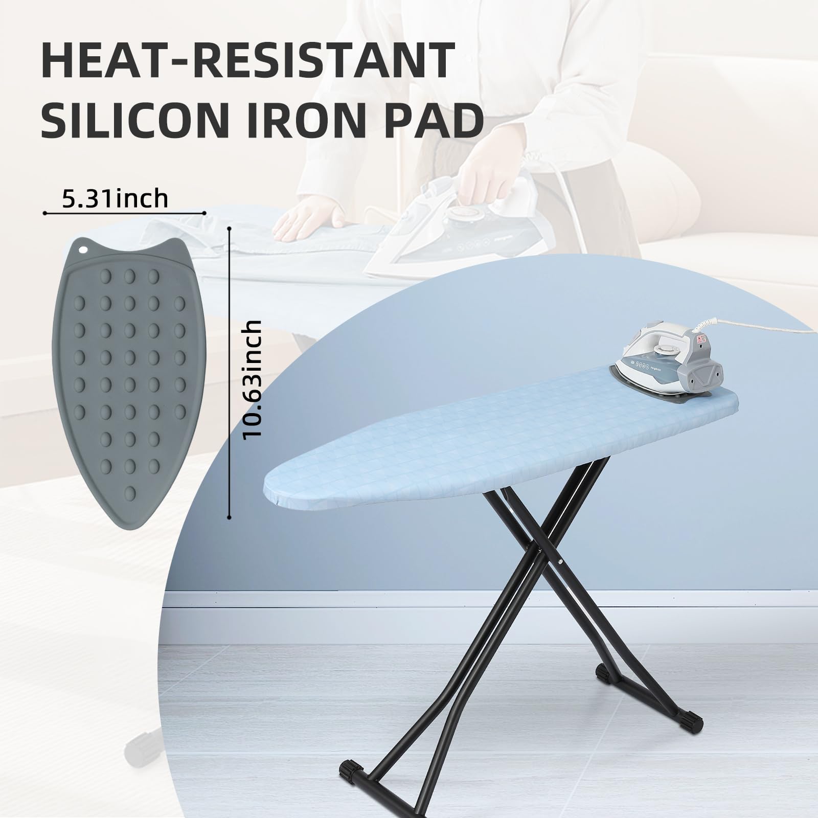 Ironing Board Adjustable Height Folding Ironing Board with Iron Pad