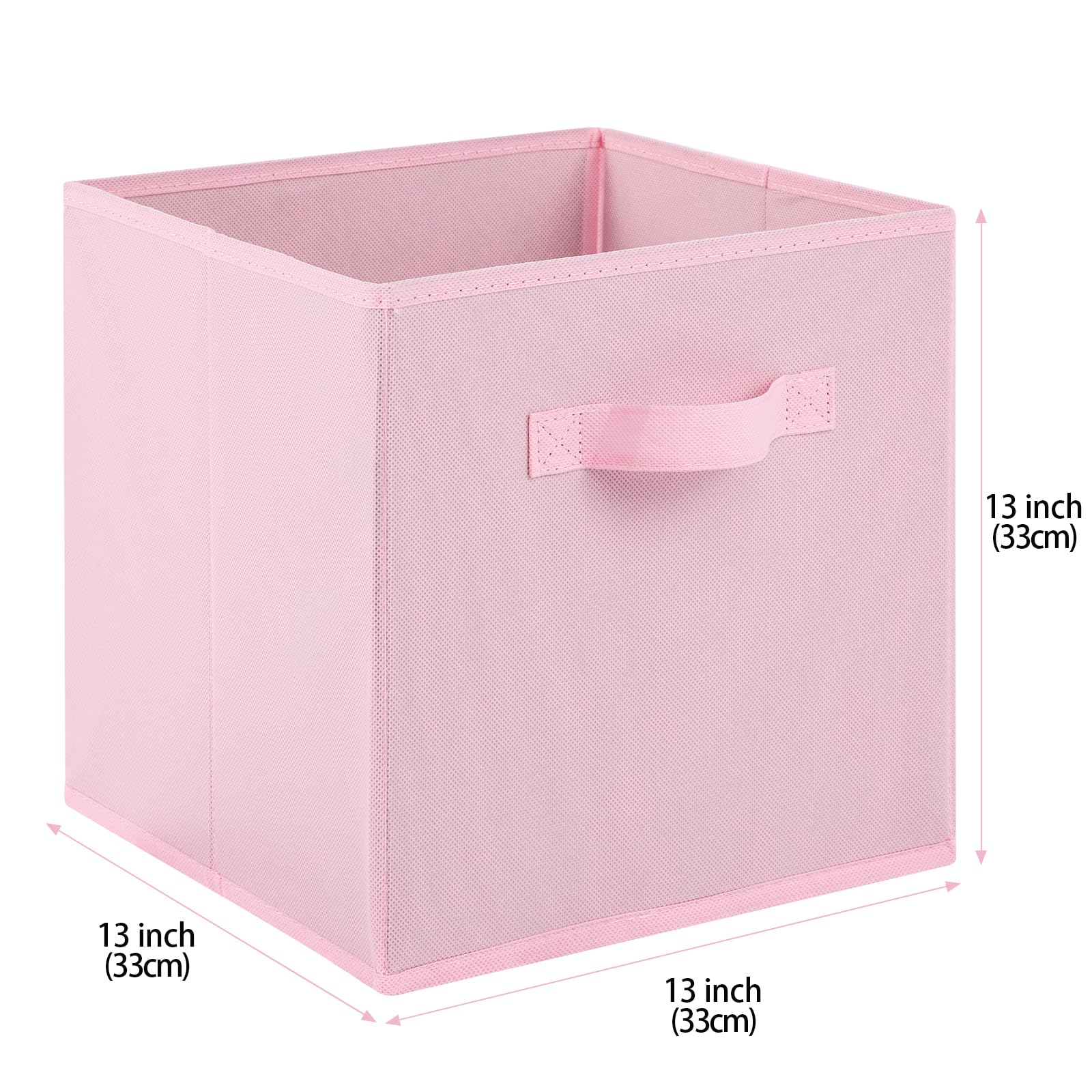 13x13x13 Inch Fabric Storage Bins 6 Pack Fun Colored Durable Storage Cubes with Handles Foldable Cube Baskets for Home (6 Count)