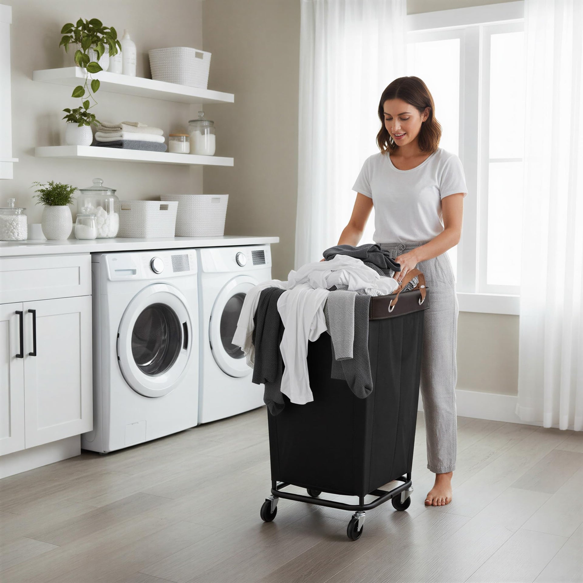 160L Laundry Basket with Wheels