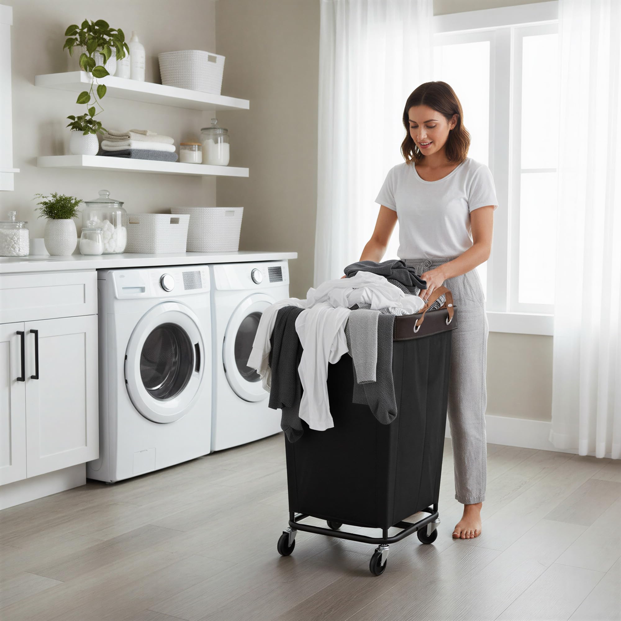 160L Laundry Basket with Wheels