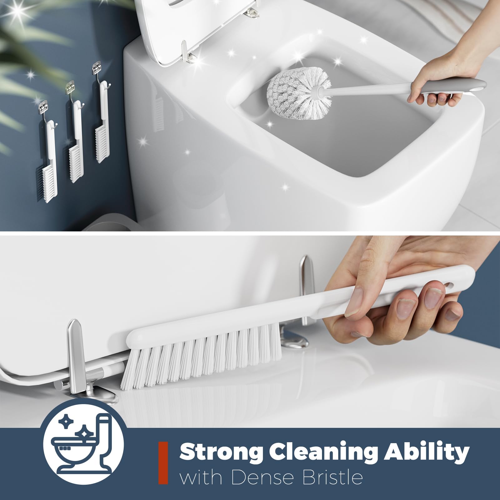 Toilet Brush and Holder Set (3 Count)