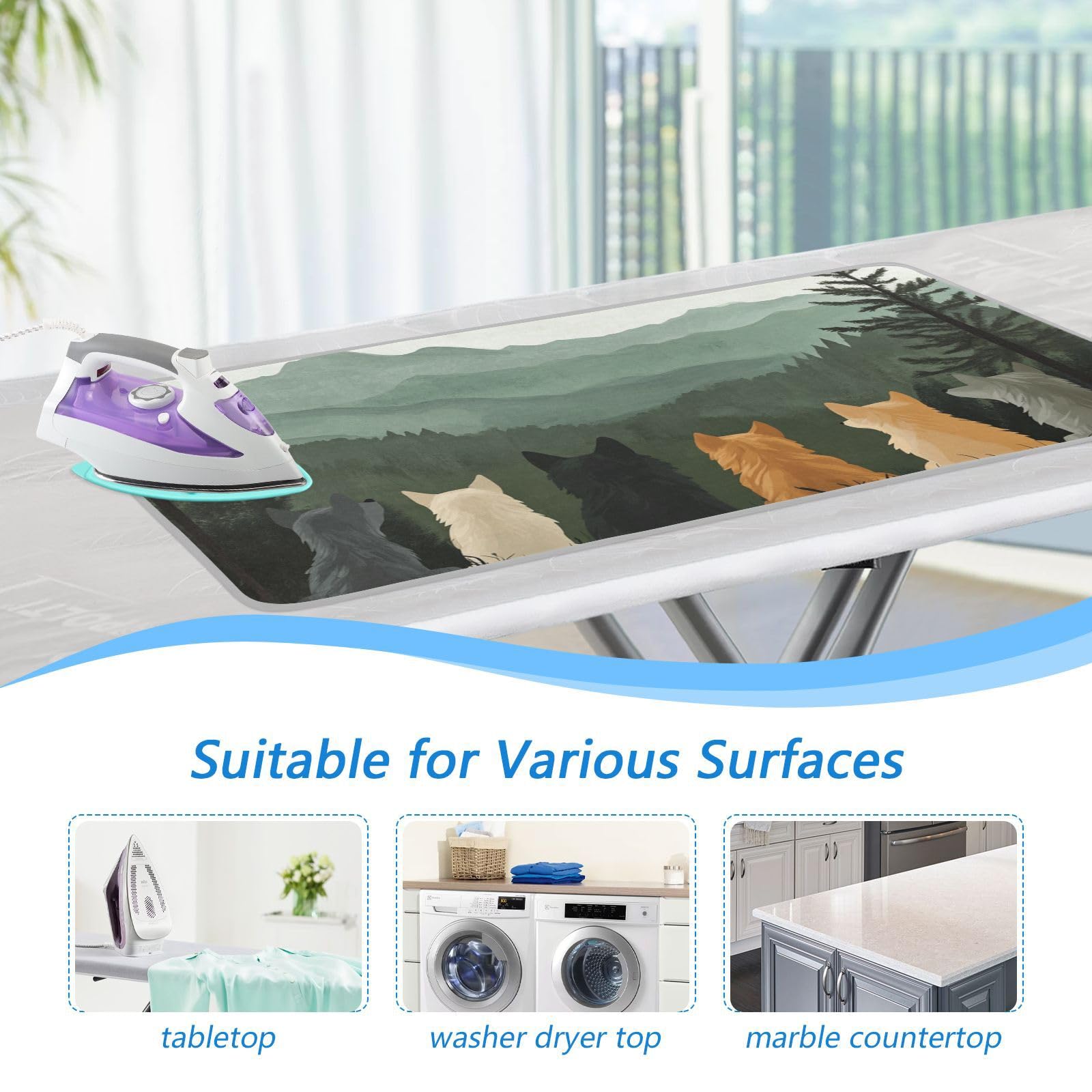 Ironing Mat Portable Ironing Pad Ironing Blanket for Table Top Heat Resistance Double
