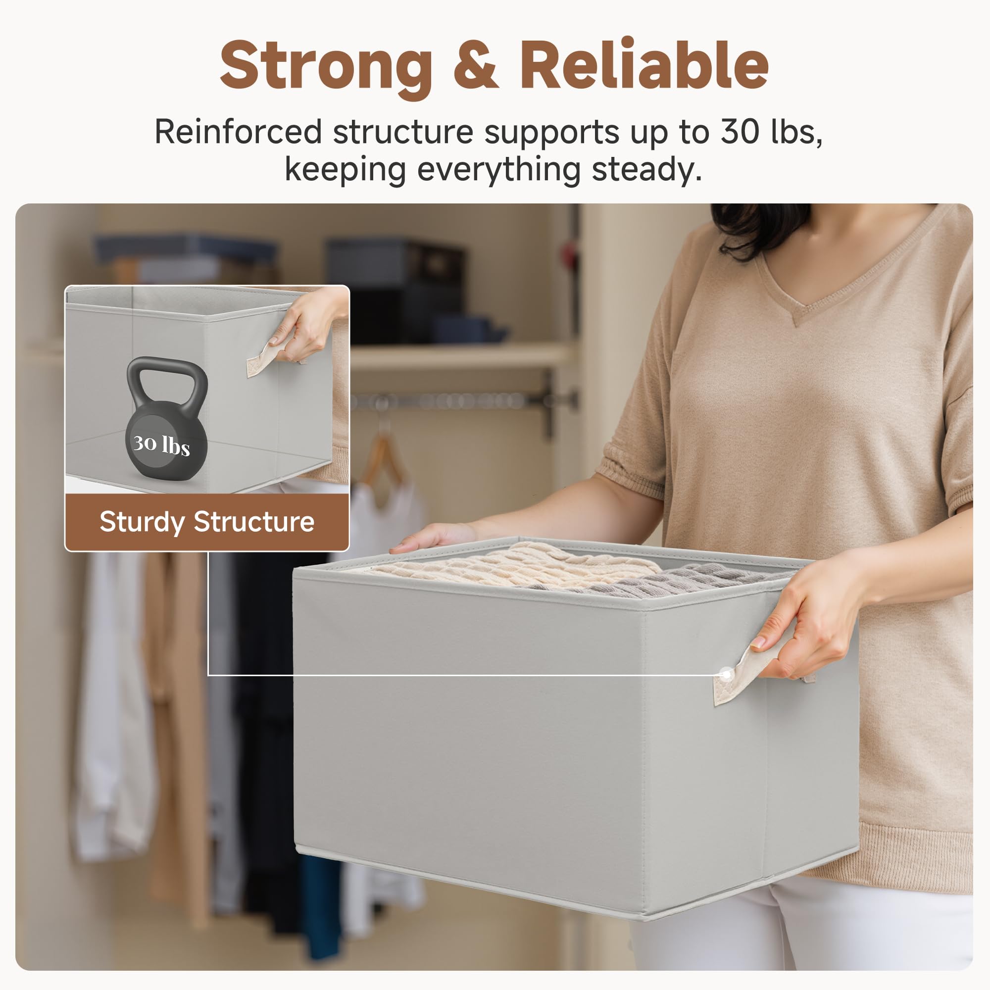 Storage Baskets for Shelves (3 Count)
