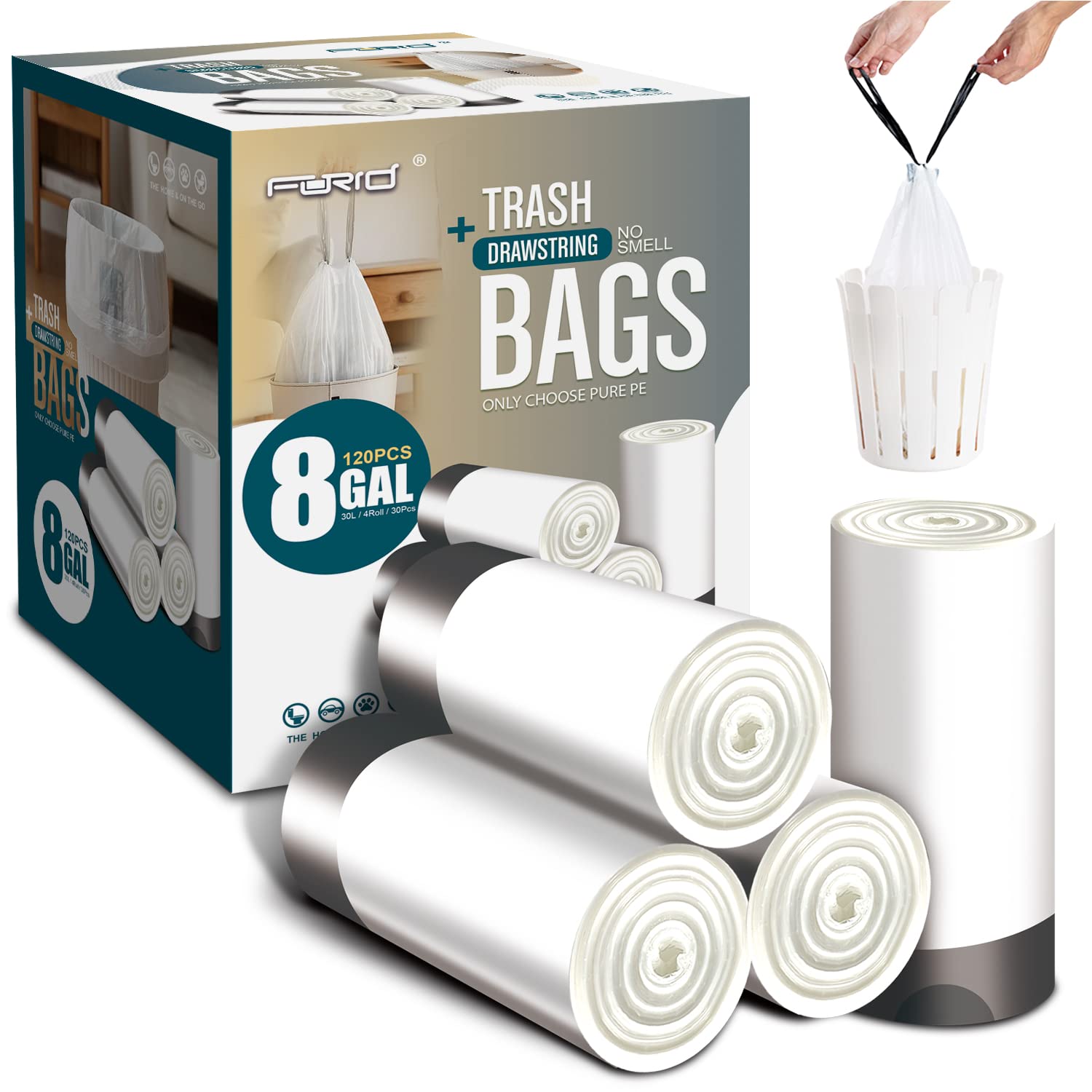 Medium Drawstring Trash Bags (120 Count)