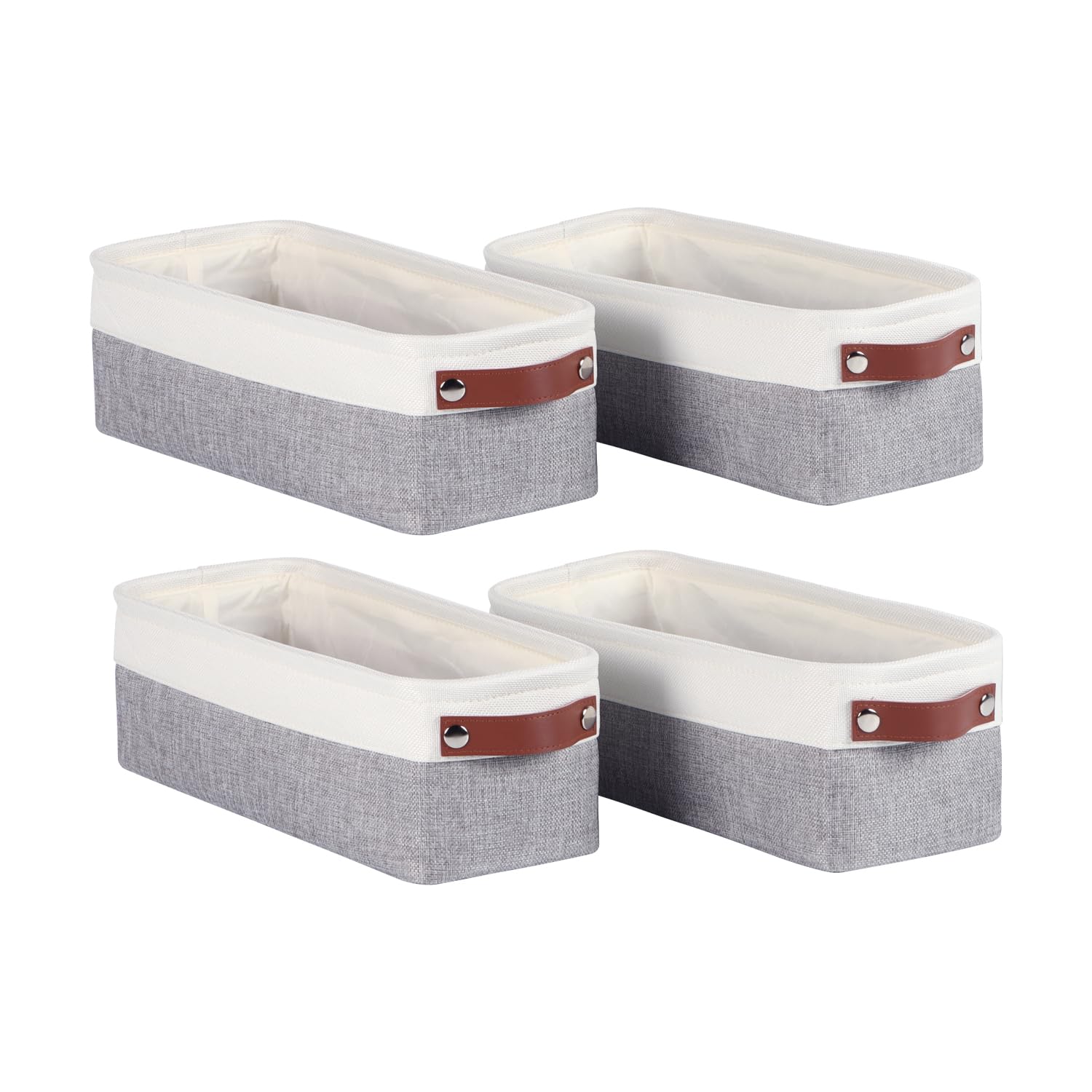 Small Narrow Fabric Storage Bins (4 Count)