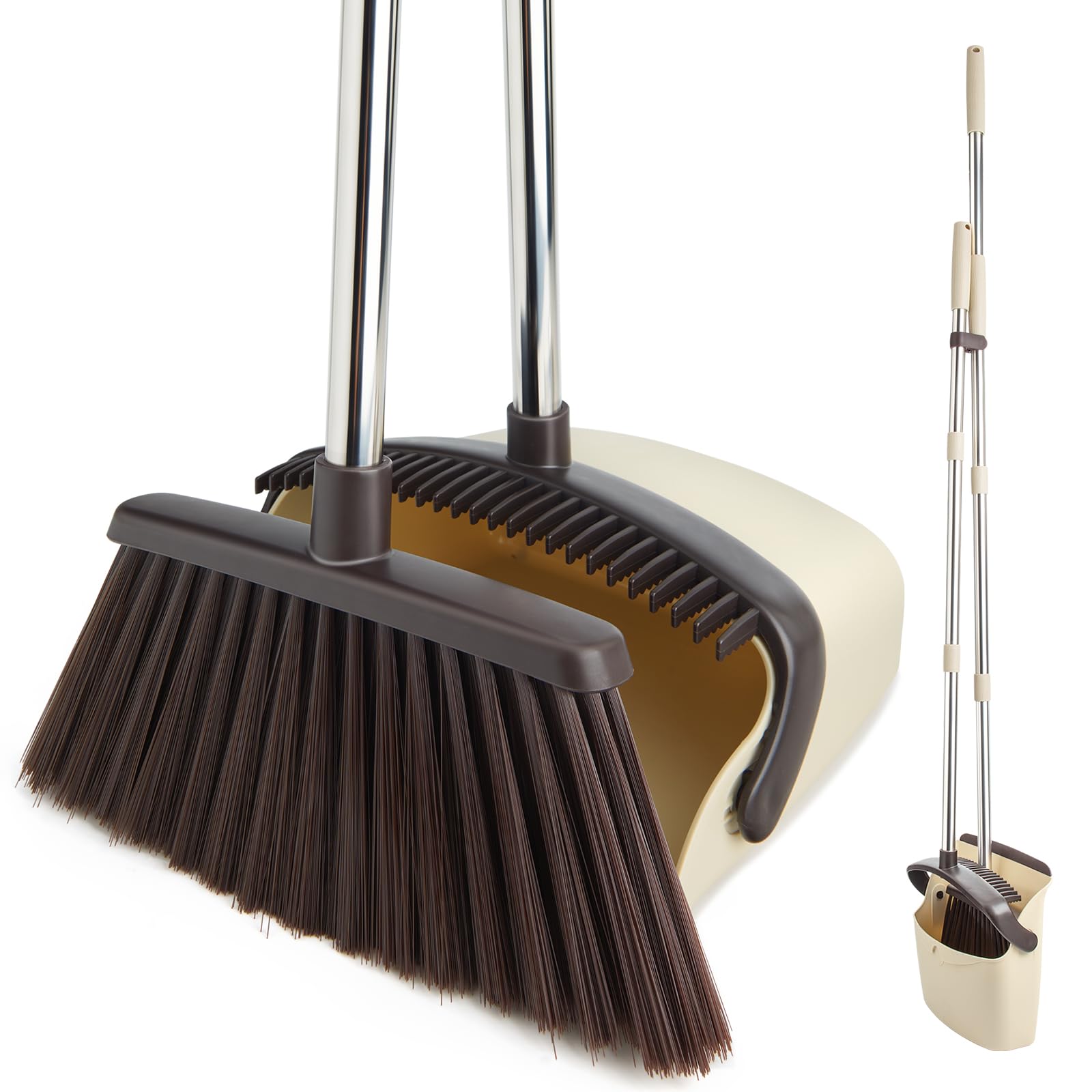 Broom and Dustpan Set with Long Handle
