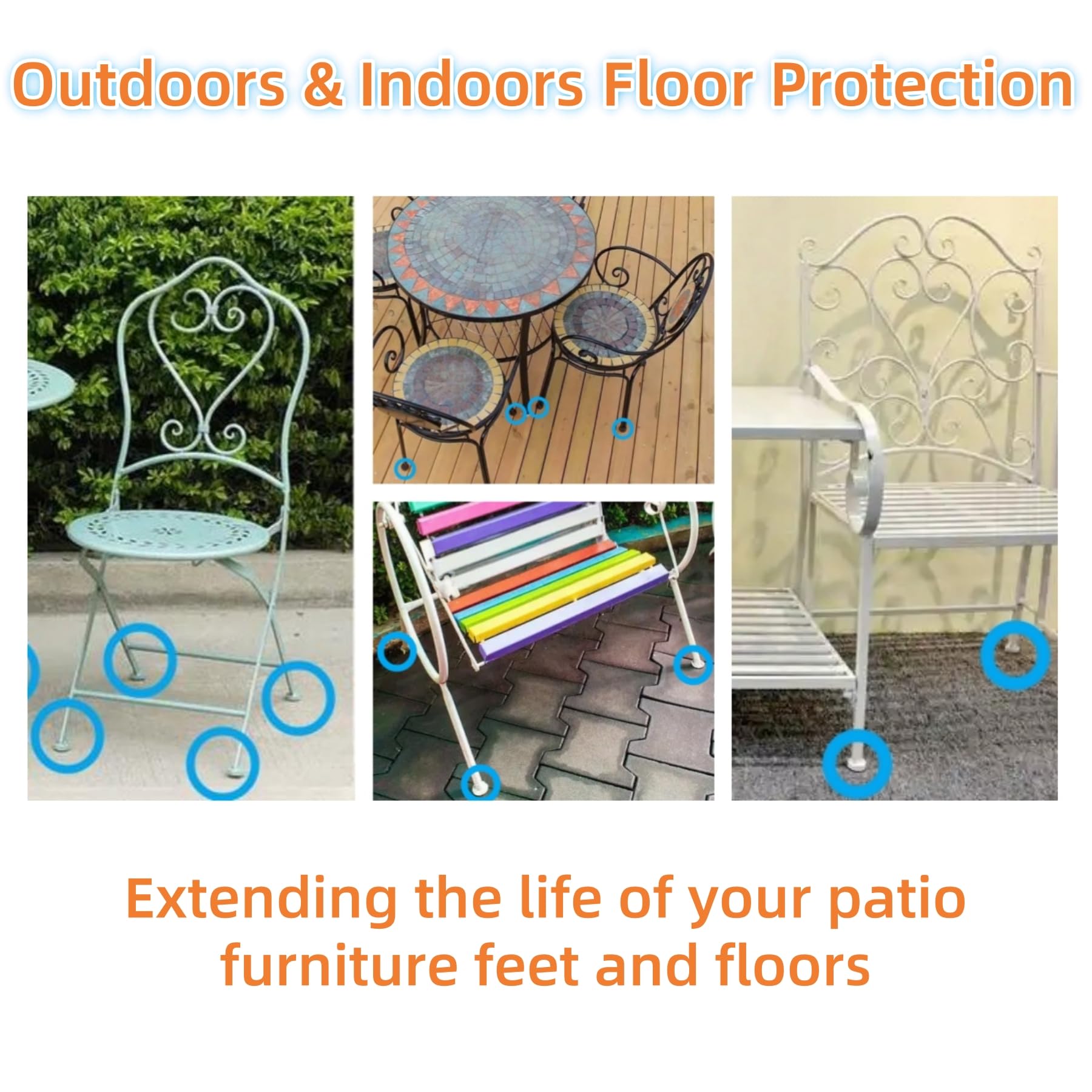 Wrought Iron Patio Furniture Feet Caps (24 Count)