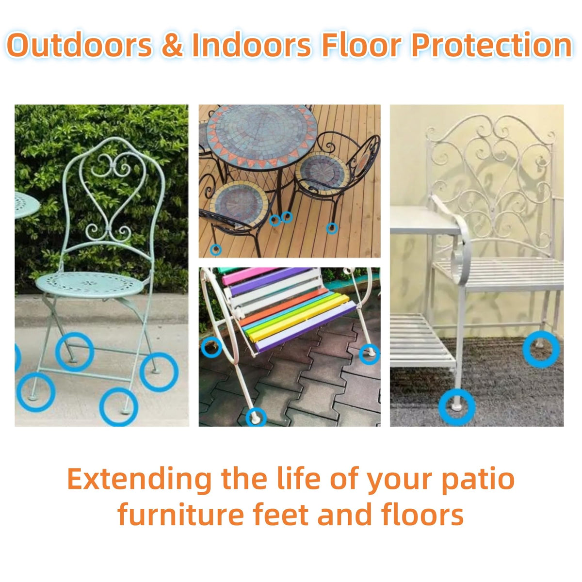 Wrought Iron Patio Furniture Feet Caps (24 Count)