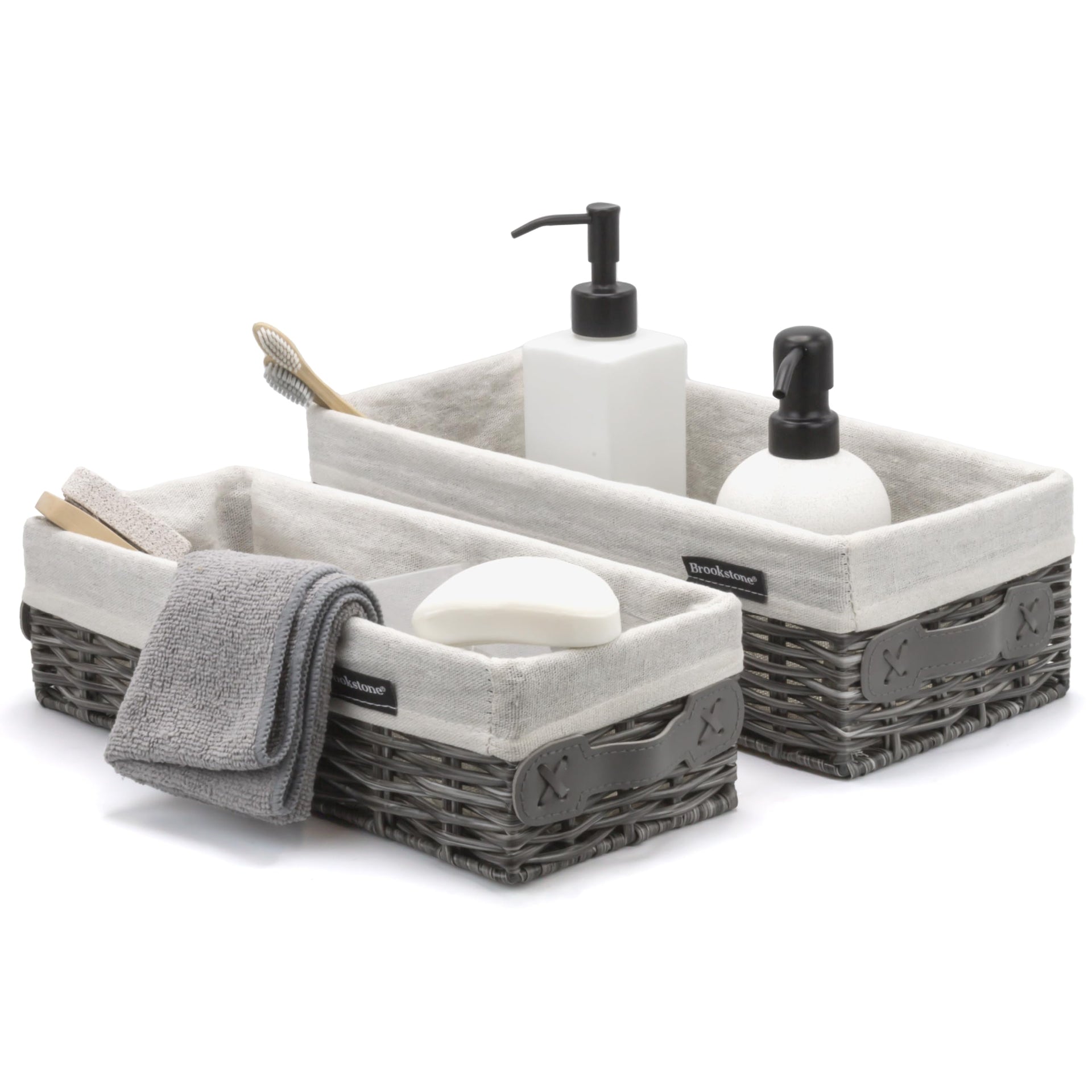 Wicker Shelf Storage Basket Decorative Shelf Bin (2 Count)