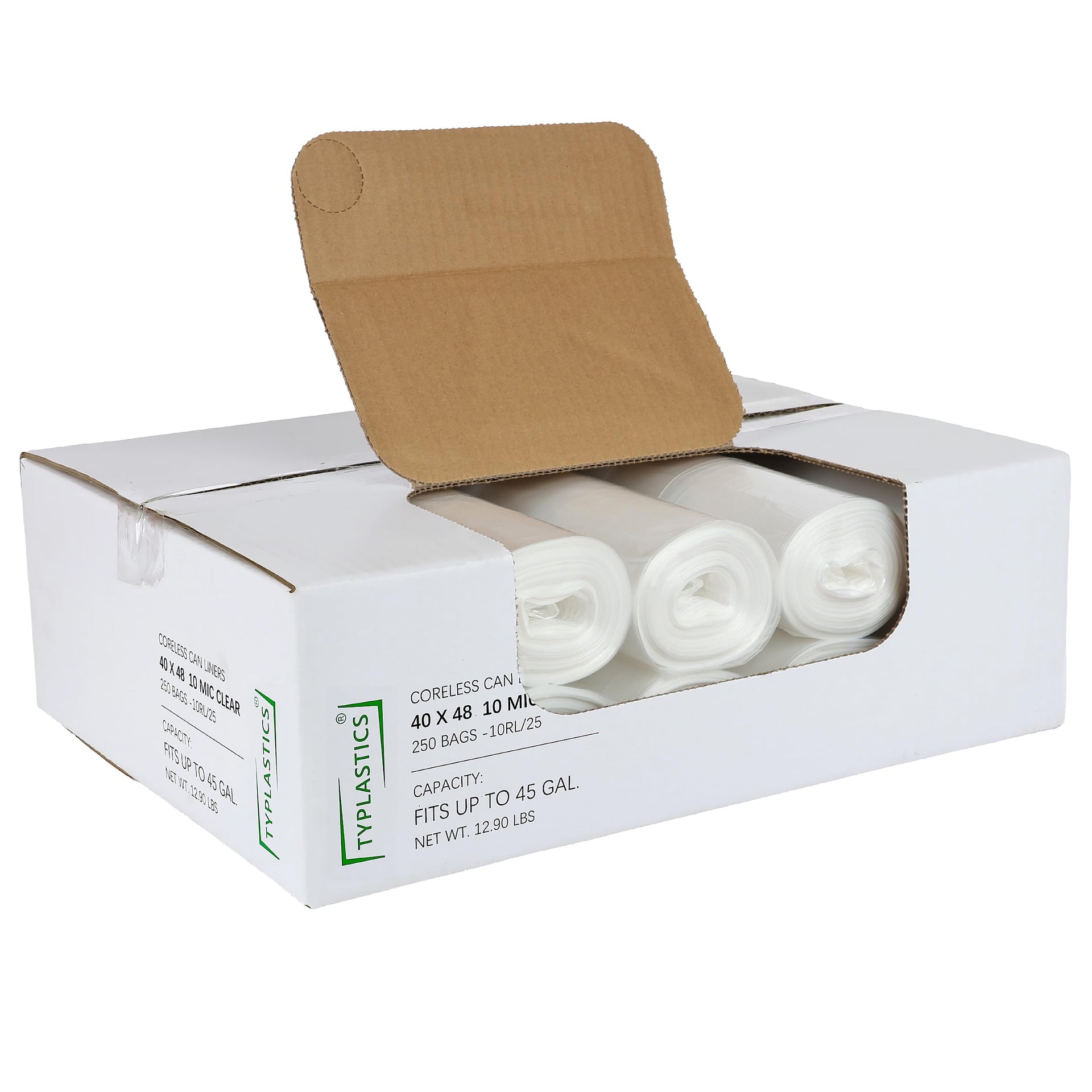 40 45 Gallon Clear Trash Can Liners (250 Count)