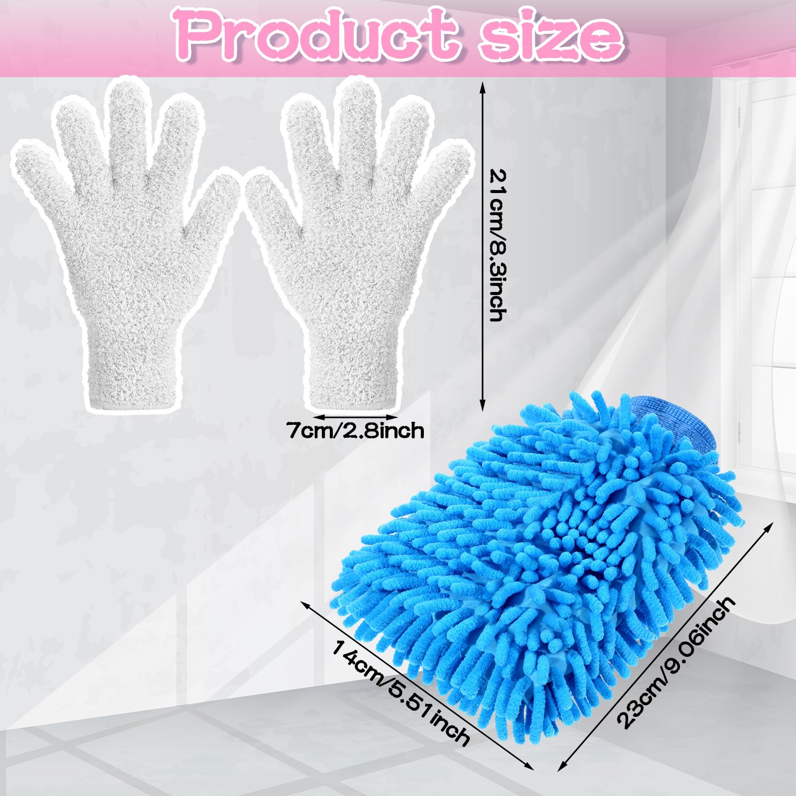 6 Pcs Micro Dusting Mitt Gloves Plant Cleaning (6 Count)