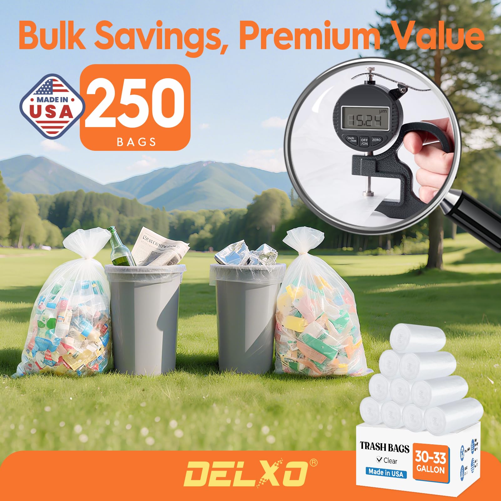 30 33 Gallon Trash Bags (250 Count)