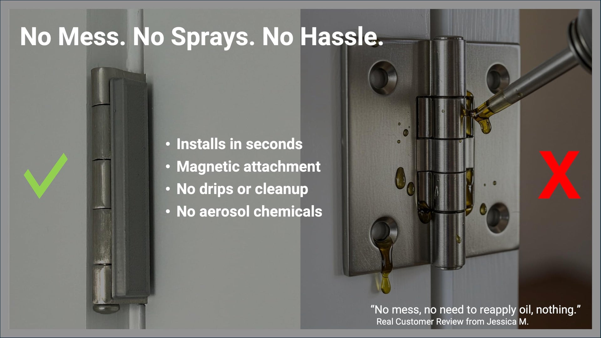 The First-of-Its-Kind Lubricant Cartridge for Squeaky Door Hinges. Mess-Free, Odorless, Sprayless & Prelubricated. Hinge Husher™ Lubricant Cartridges (3 Pack - Silver) (3 Count)