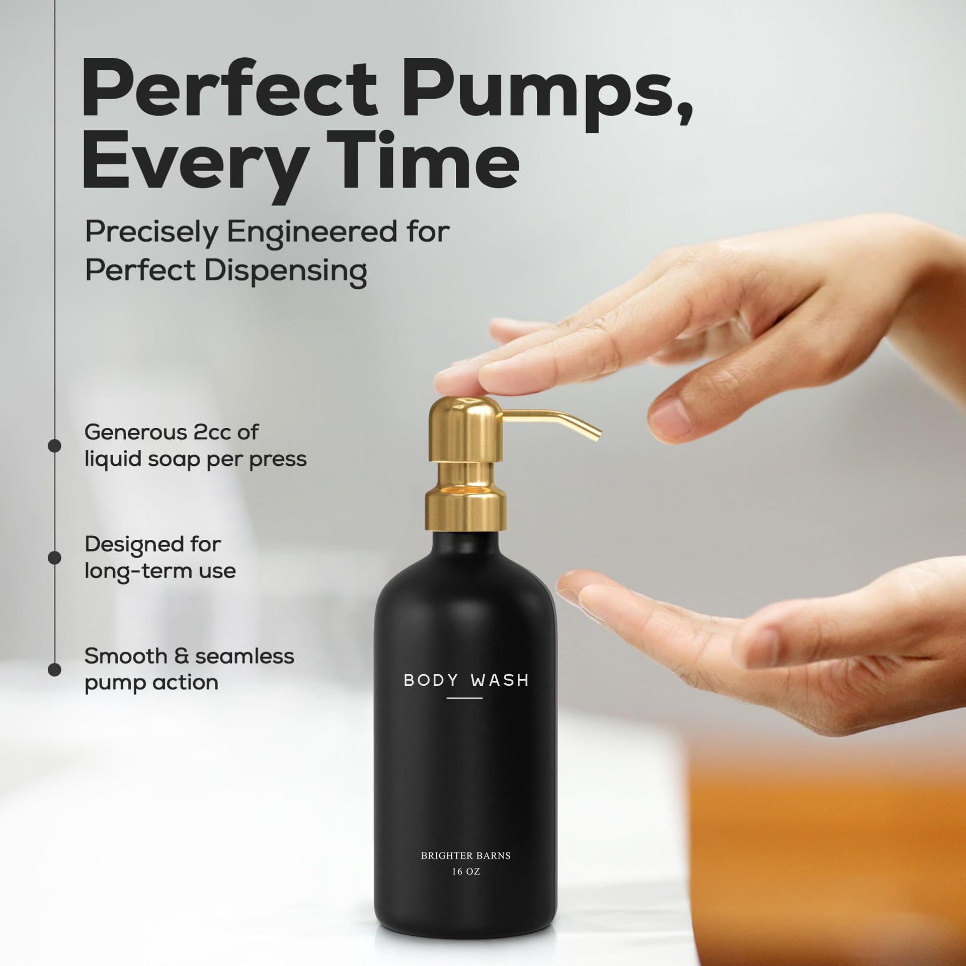 Luxury Shampoo and Conditioner Dispenser Set by Brighter Barns