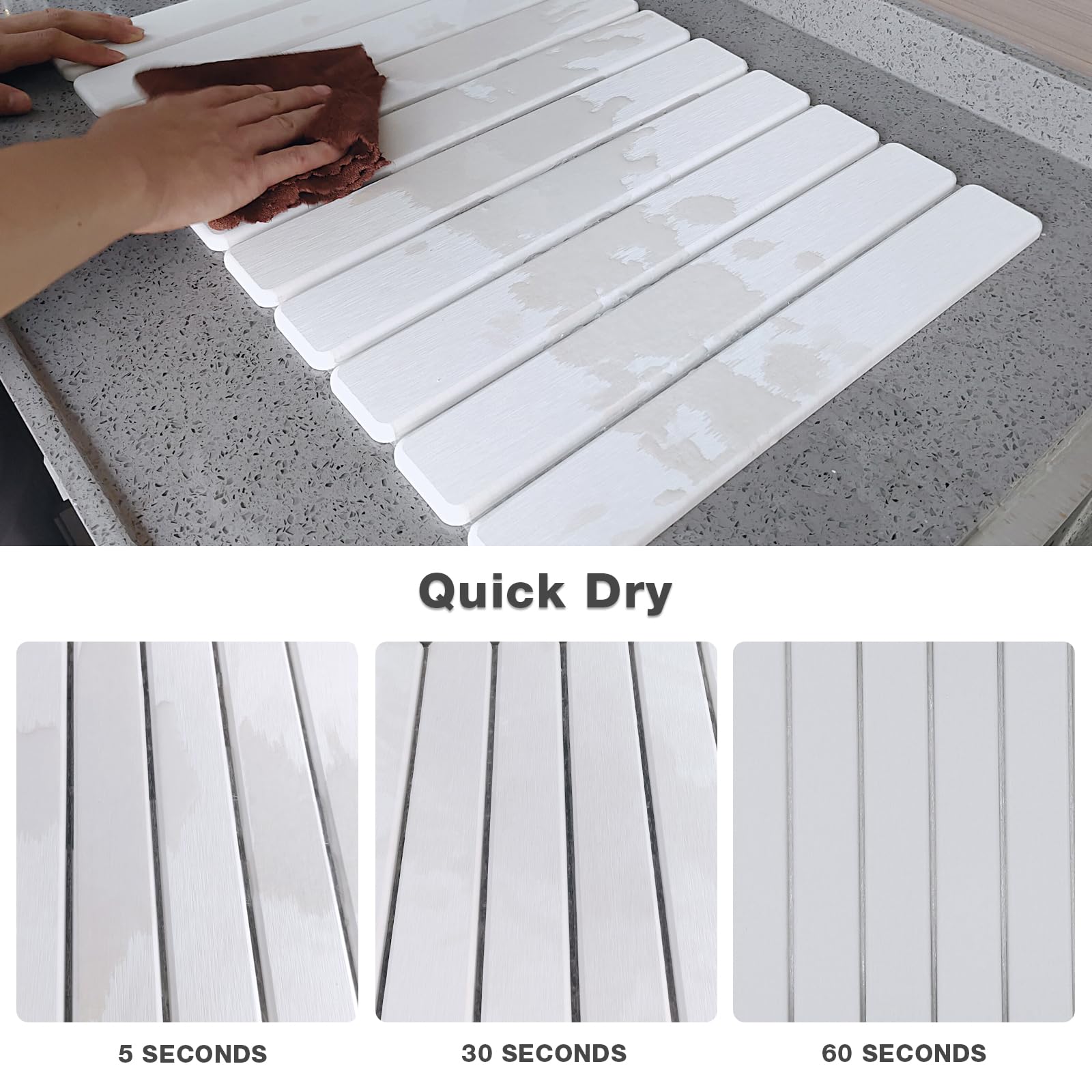 Diatomaceous Earth Stone Dish Drying Mat for Kitchen Counter