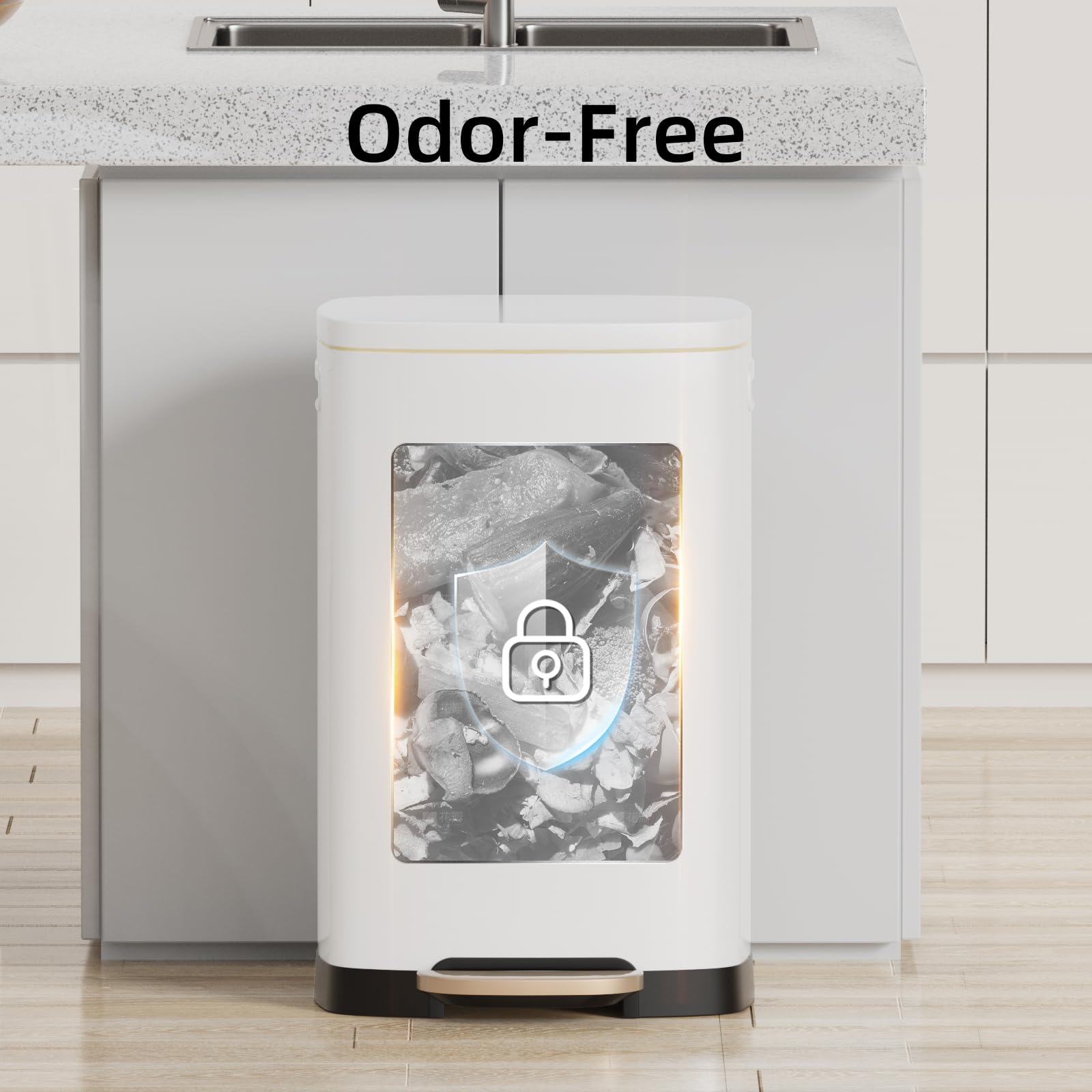 13 Gallon Kitchen Trash Can with Lid
