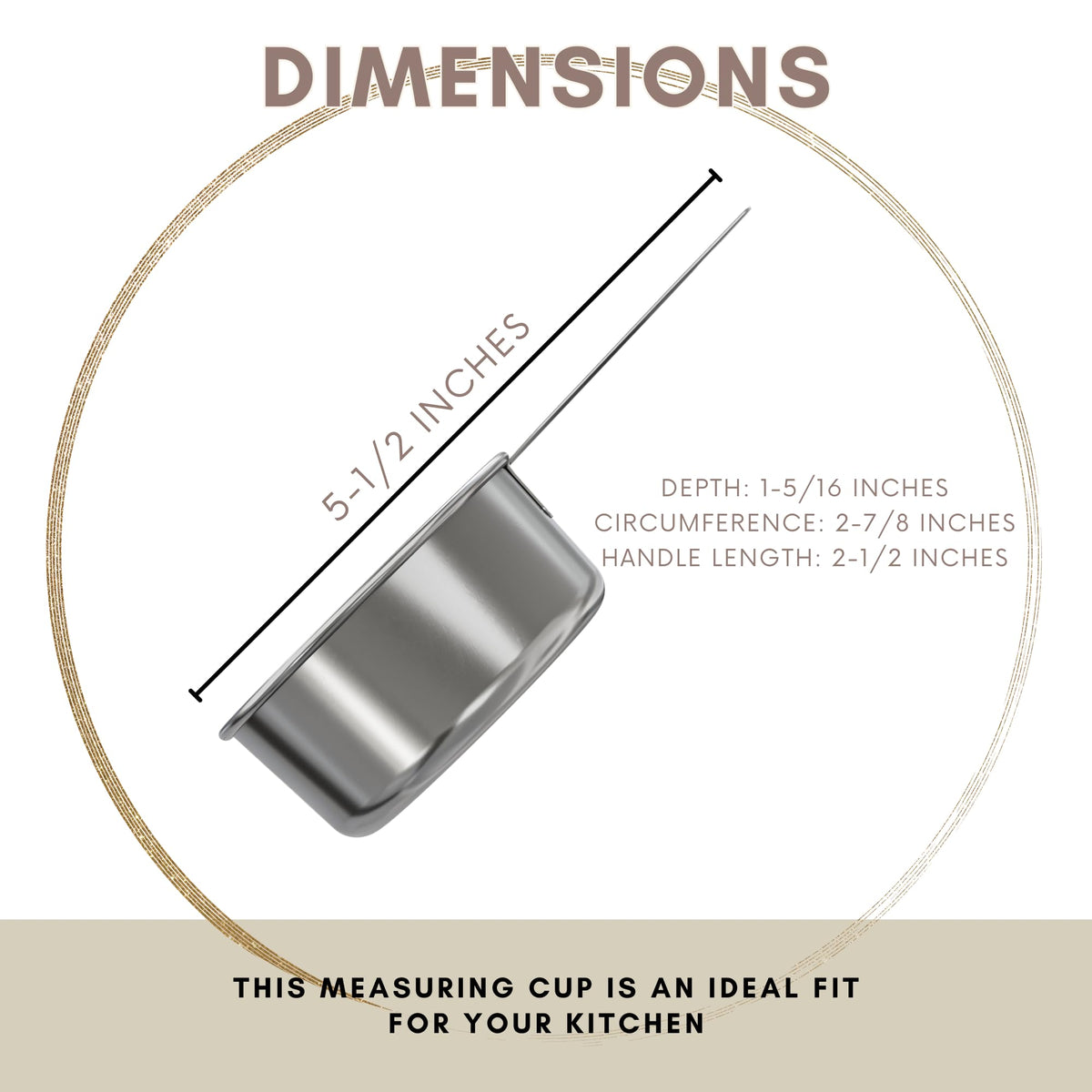 1 2 Cup Stainless Steel Measuring Cup