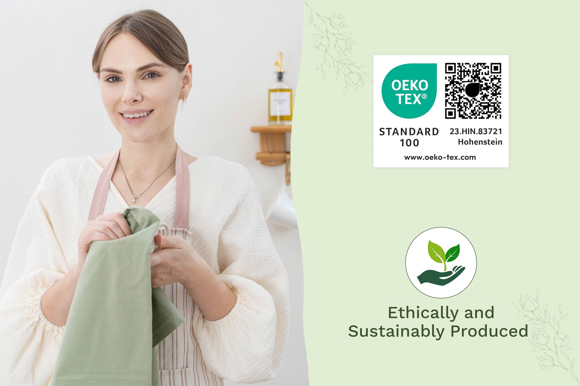 Sage Green Flour Sack Tea Towels (5 Count)