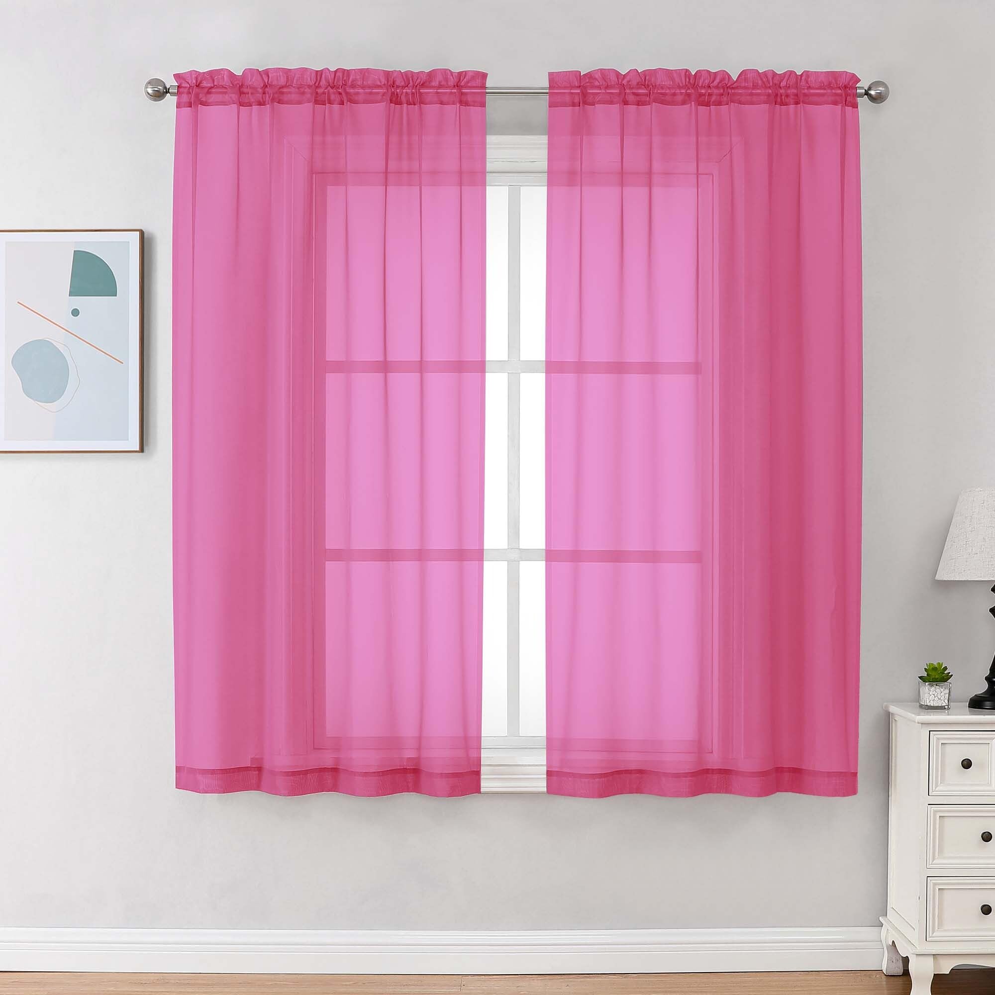 Sheer Curtains 63 Inch Length 2 Panels (2 Count)