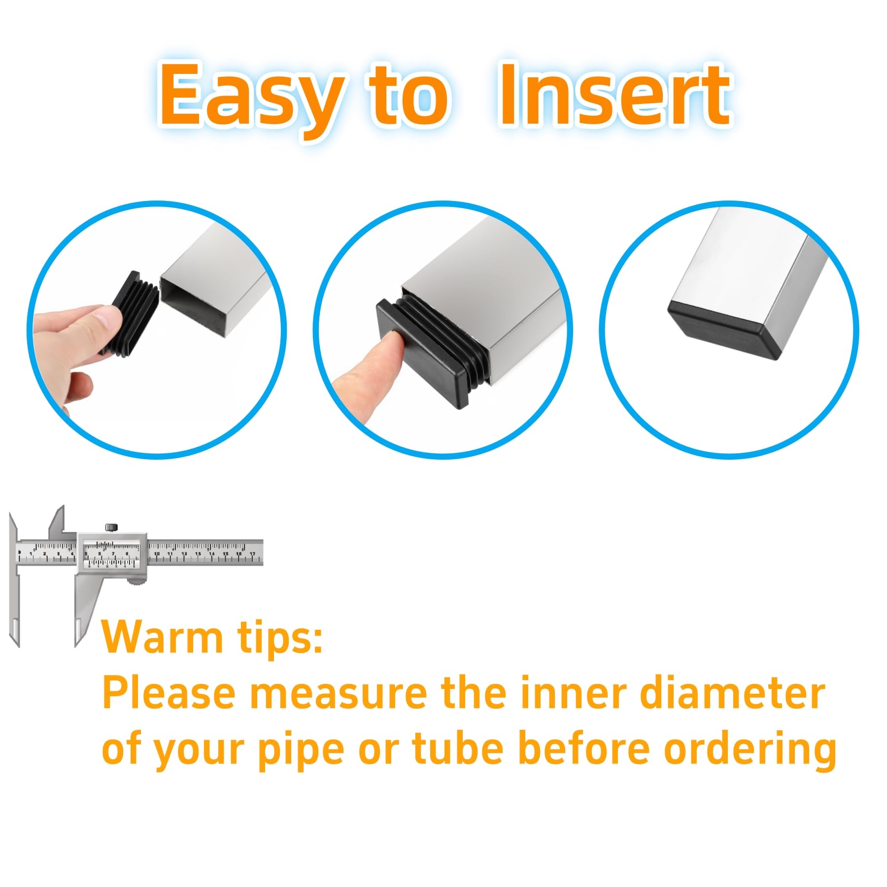 1" X 1-1/2" Rectangle Plastic Plugs Tubing End Caps Chair End Caps 1 X 1.6 Inch Outside Tubing Caps Furniture Sliders Glides Black (Fit 0.78-0.9" X 1.37-1.5" Rectangle Tube Inner Size, 24P) (24 Count)