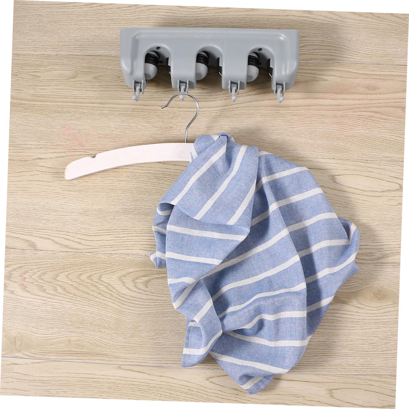 Umbrella Clip Mop Broom Holder Wall Mount Storage Rack 3 Ball Slots 4 Hooks Anti