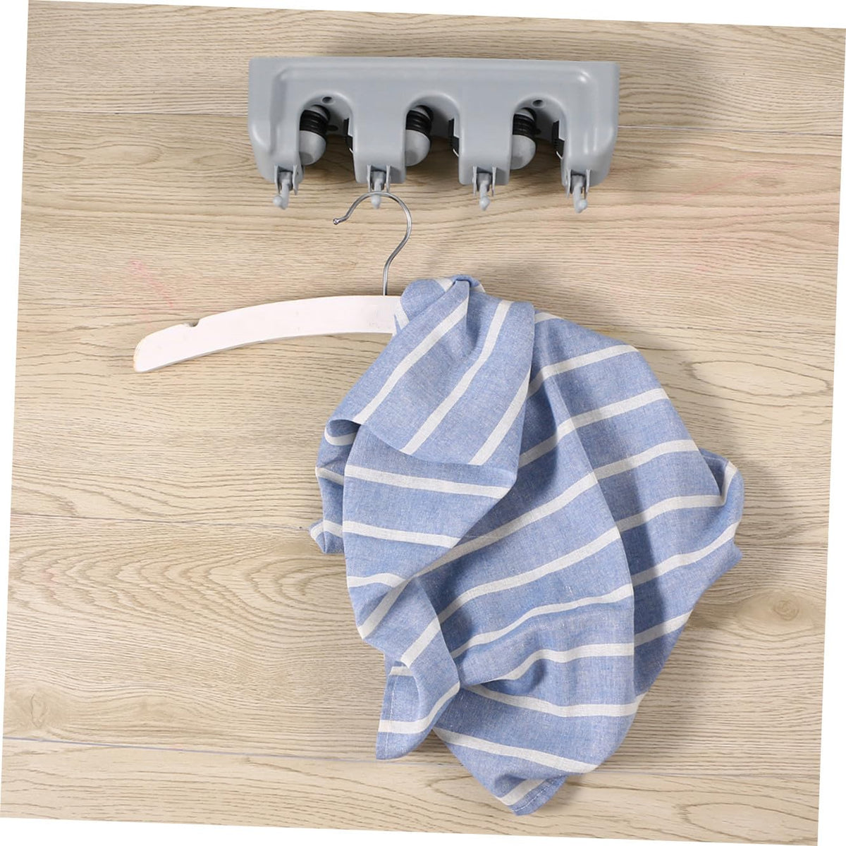 Umbrella Clip Mop Broom Holder Wall Mount Storage Rack 3 Ball Slots 4 Hooks Anti