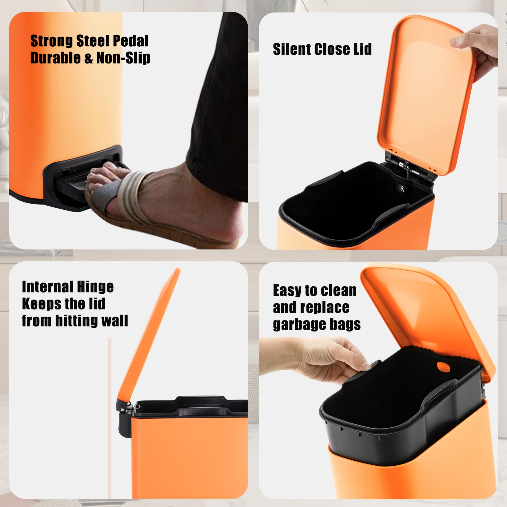 Small Bathroom Trash Can with Lid