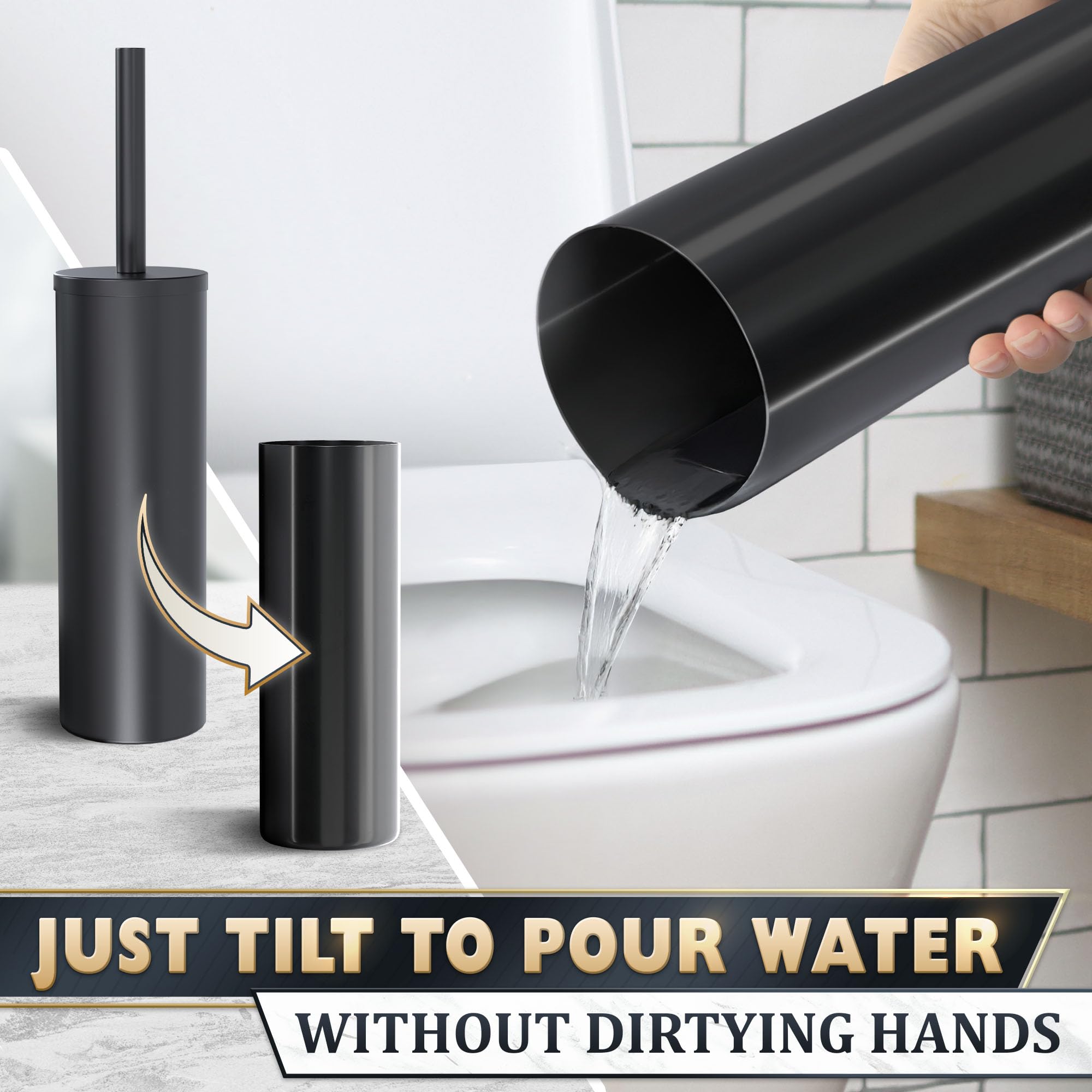 Stainless Steel Toilet Brush and Holder Set